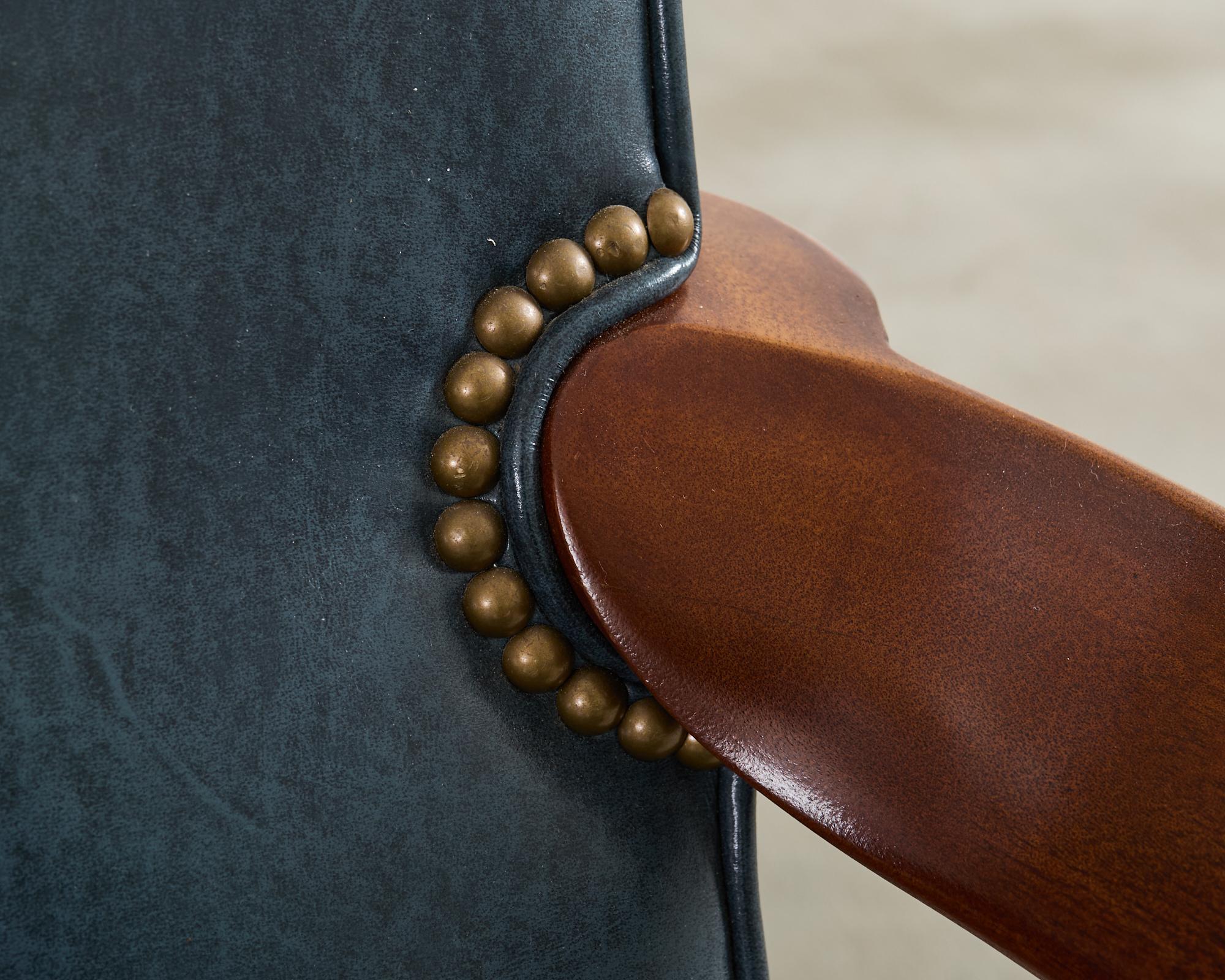 Silla de oficina giratoria basculante de cuero by Hancock & Moore 10