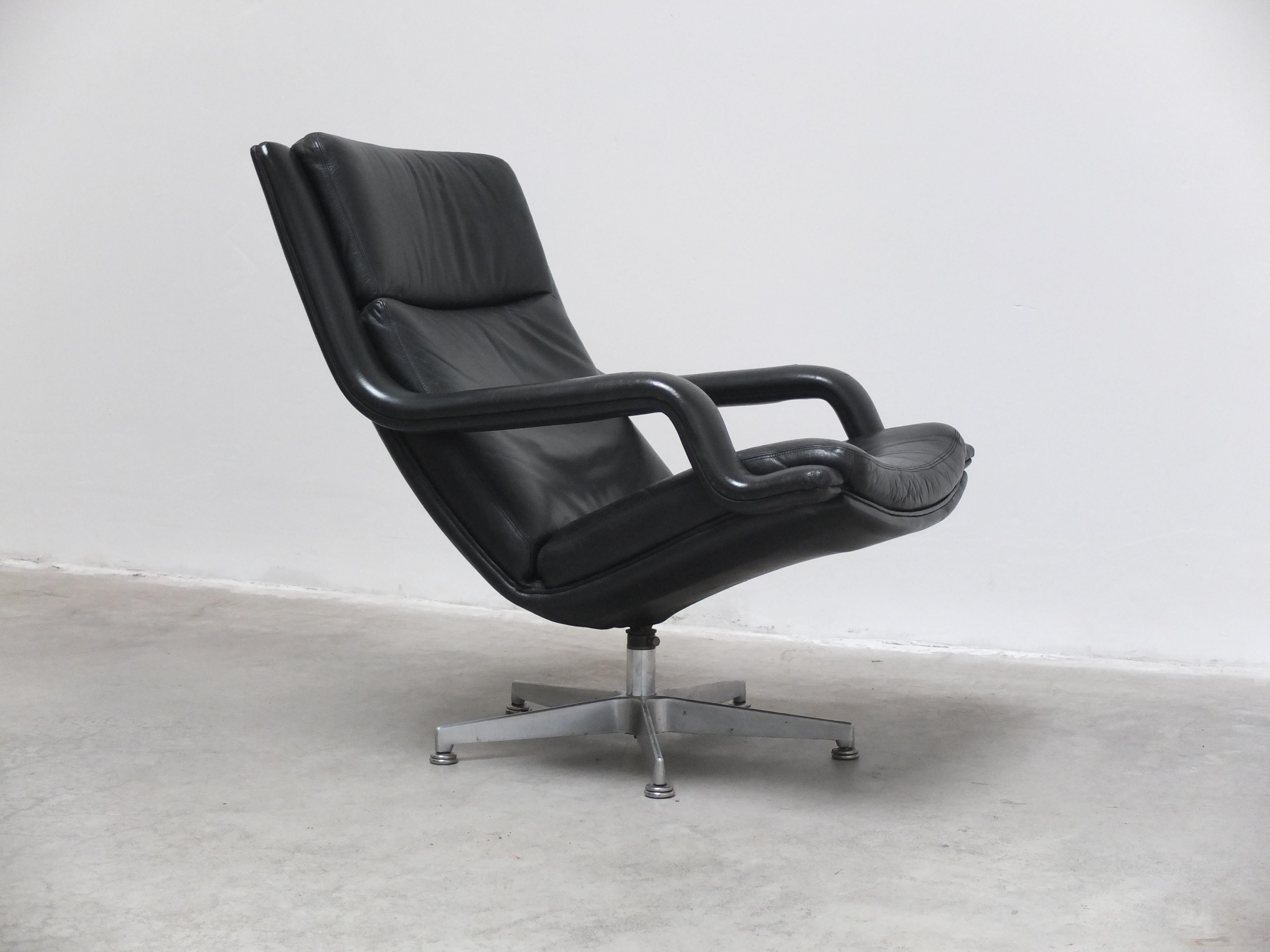 Leather 'F152' Swivel Lounge Chairs by Geoffrey Harcourt for Artifort, 1970s For Sale 3