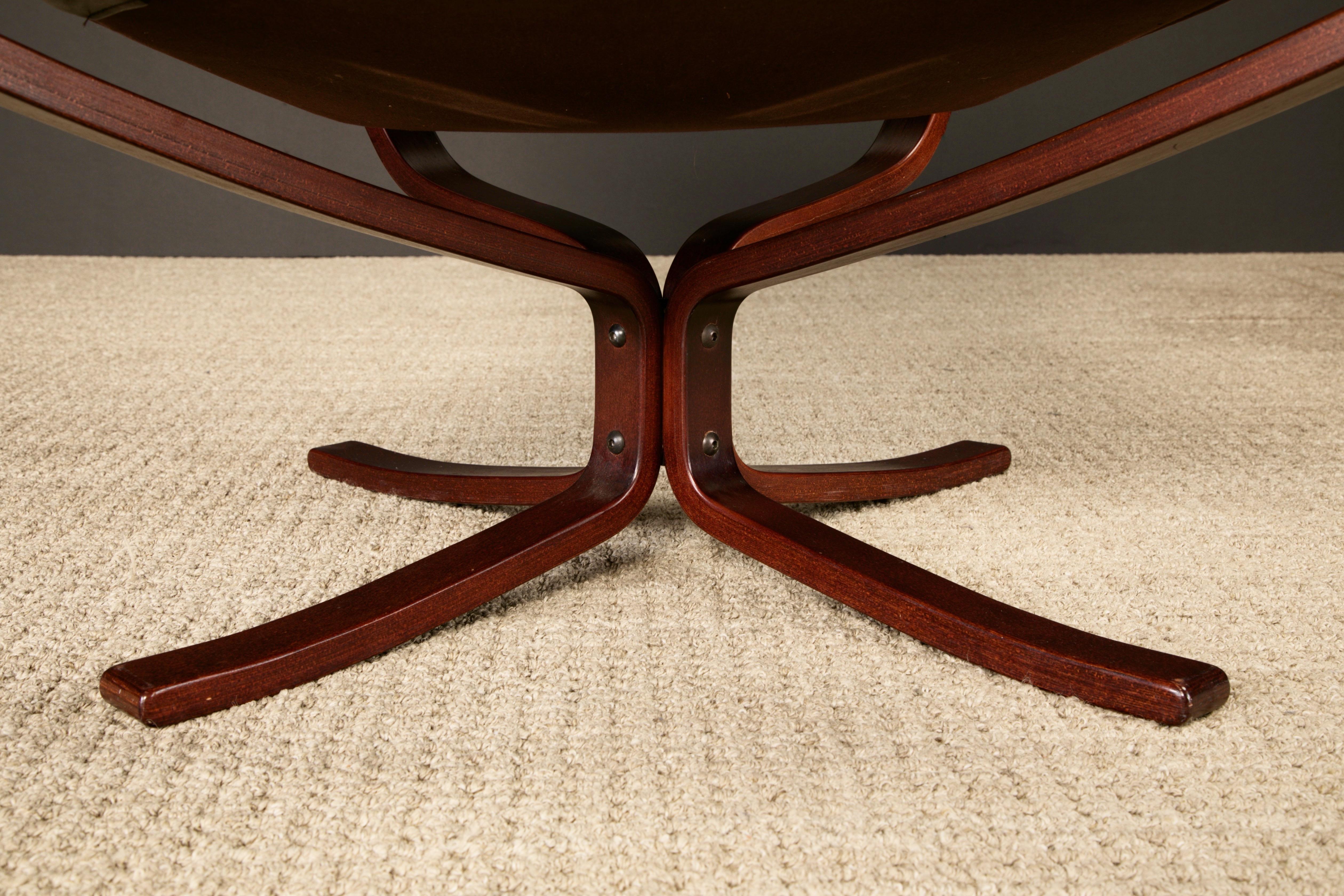 Leather 'Falcon' Sling Chair by Sigurd Ressell for Vatne Møbler, 1970s For Sale 5