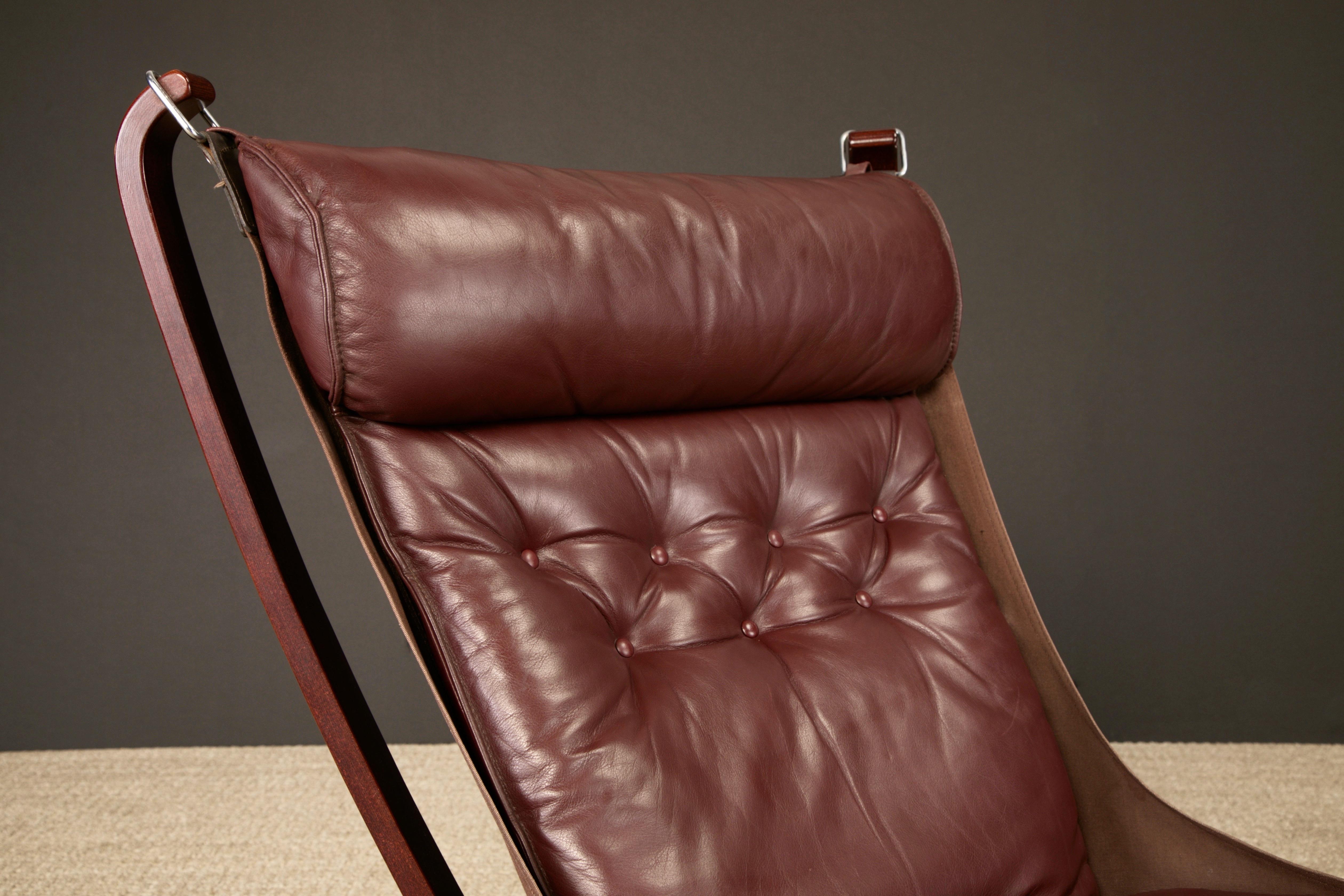 Leather 'Falcon' Sling Chair by Sigurd Ressell for Vatne Møbler, 1970s For Sale 6