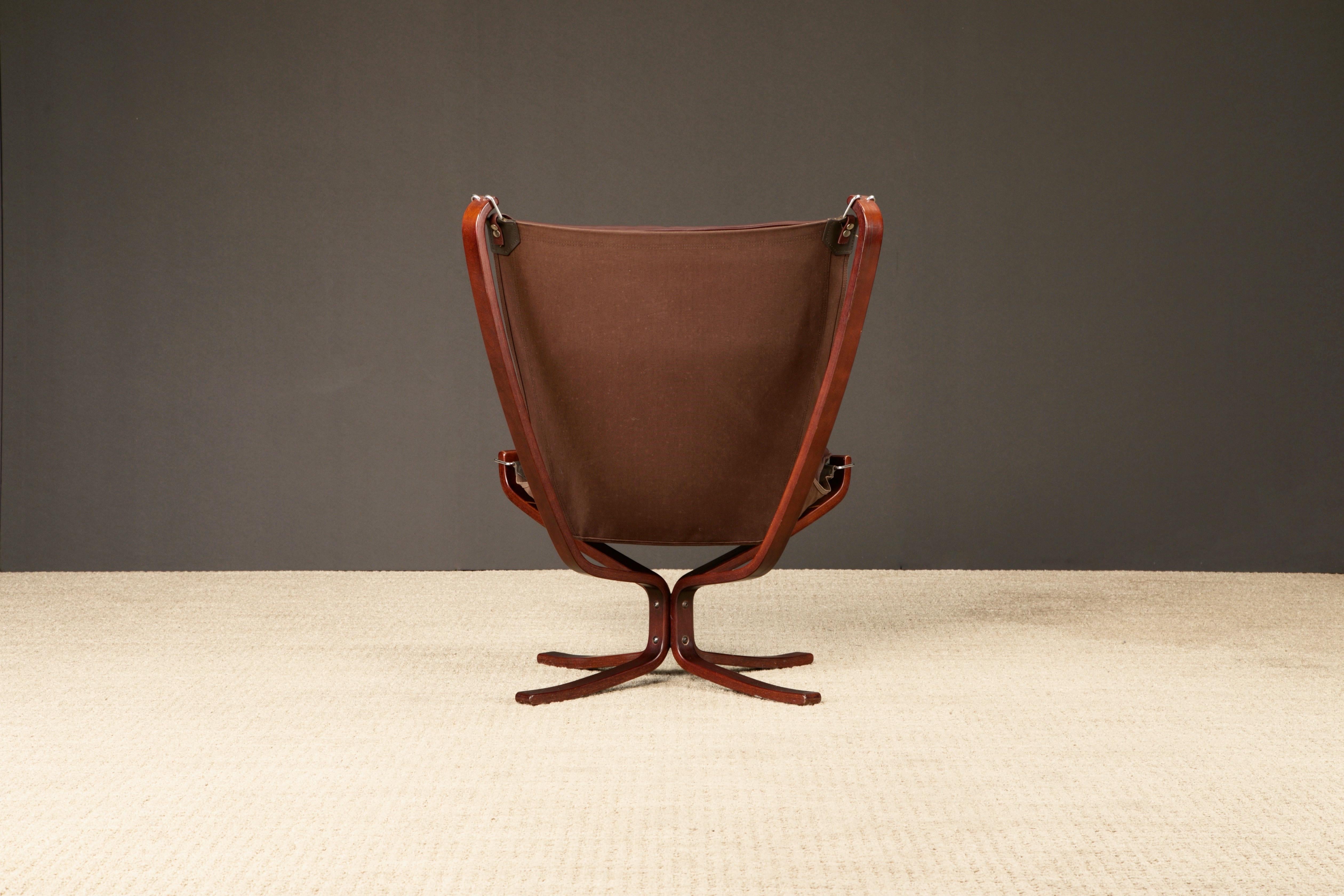 Late 20th Century Leather 'Falcon' Sling Chair by Sigurd Ressell for Vatne Møbler, 1970s For Sale