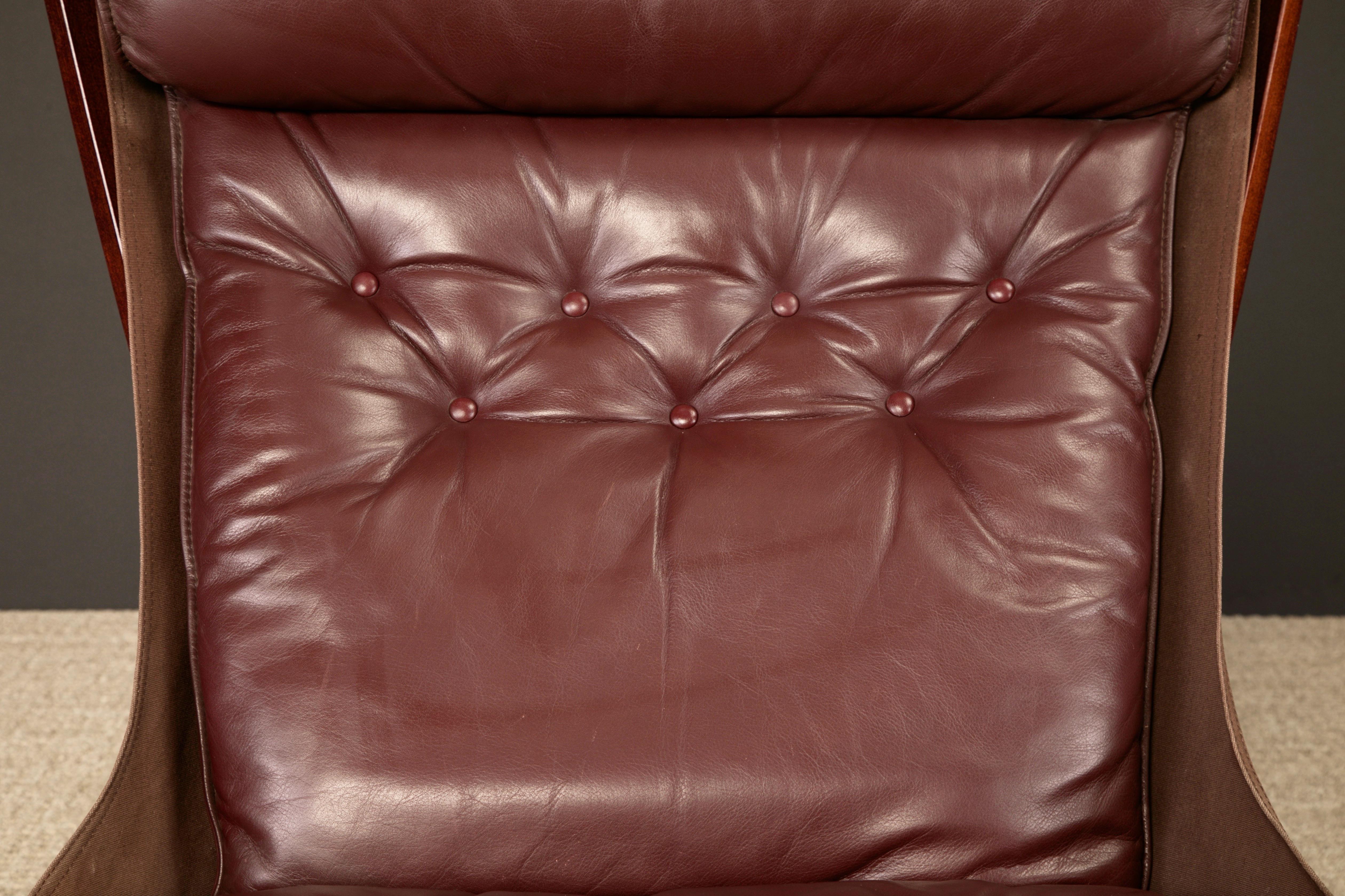 Leather 'Falcon' Sling Chair by Sigurd Ressell for Vatne Møbler, 1970s For Sale 3