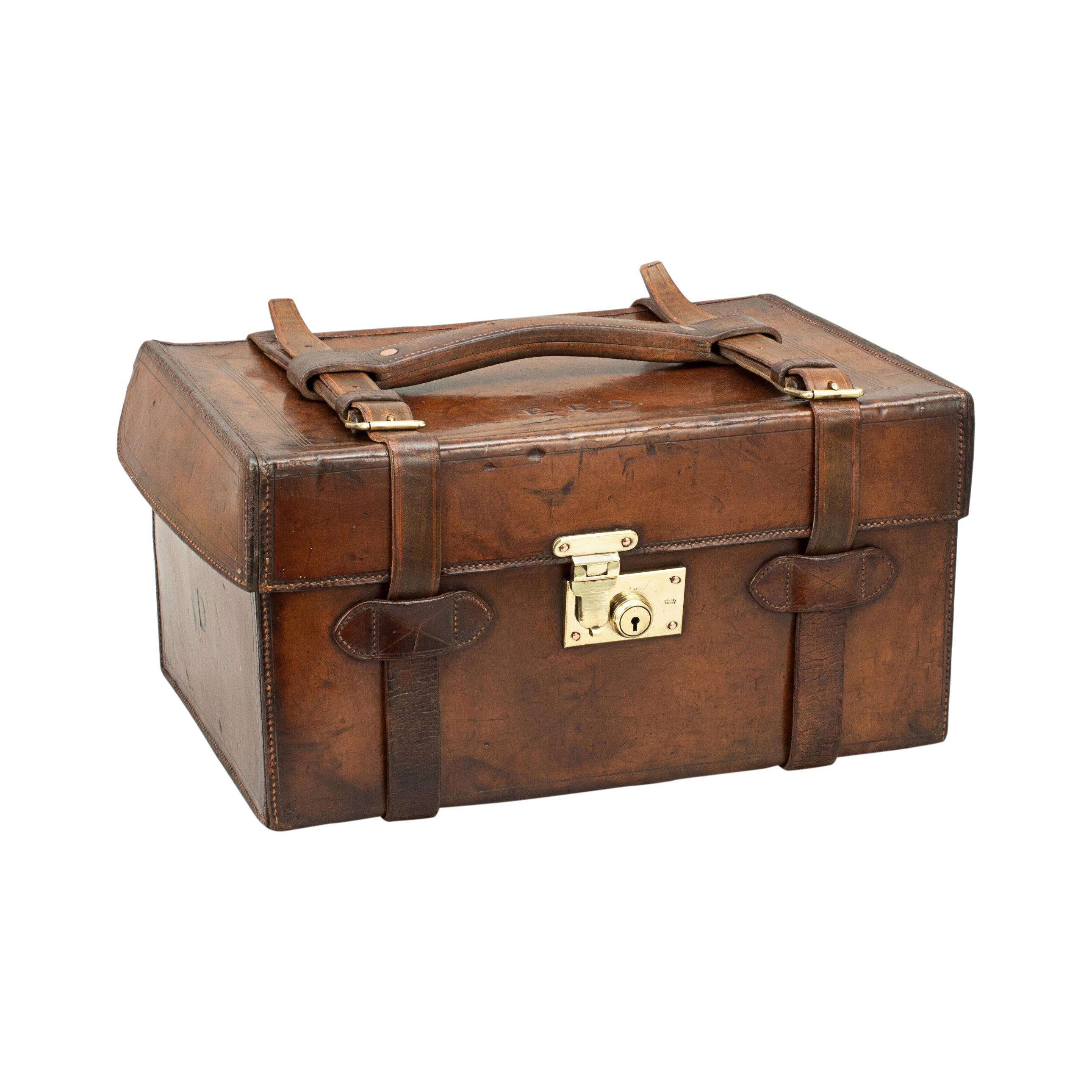 Leather Farlow Fishing Tackle Case with Tray