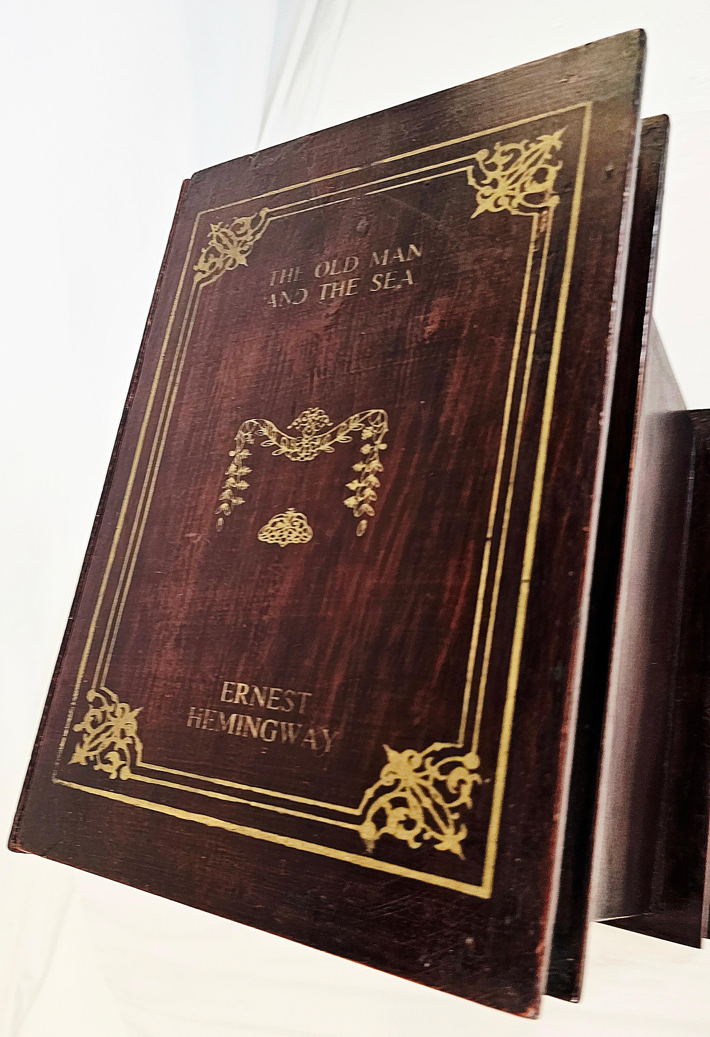American Classical Leather Faux Book Storage Cabinet For CDs and Keepsakes For Sale