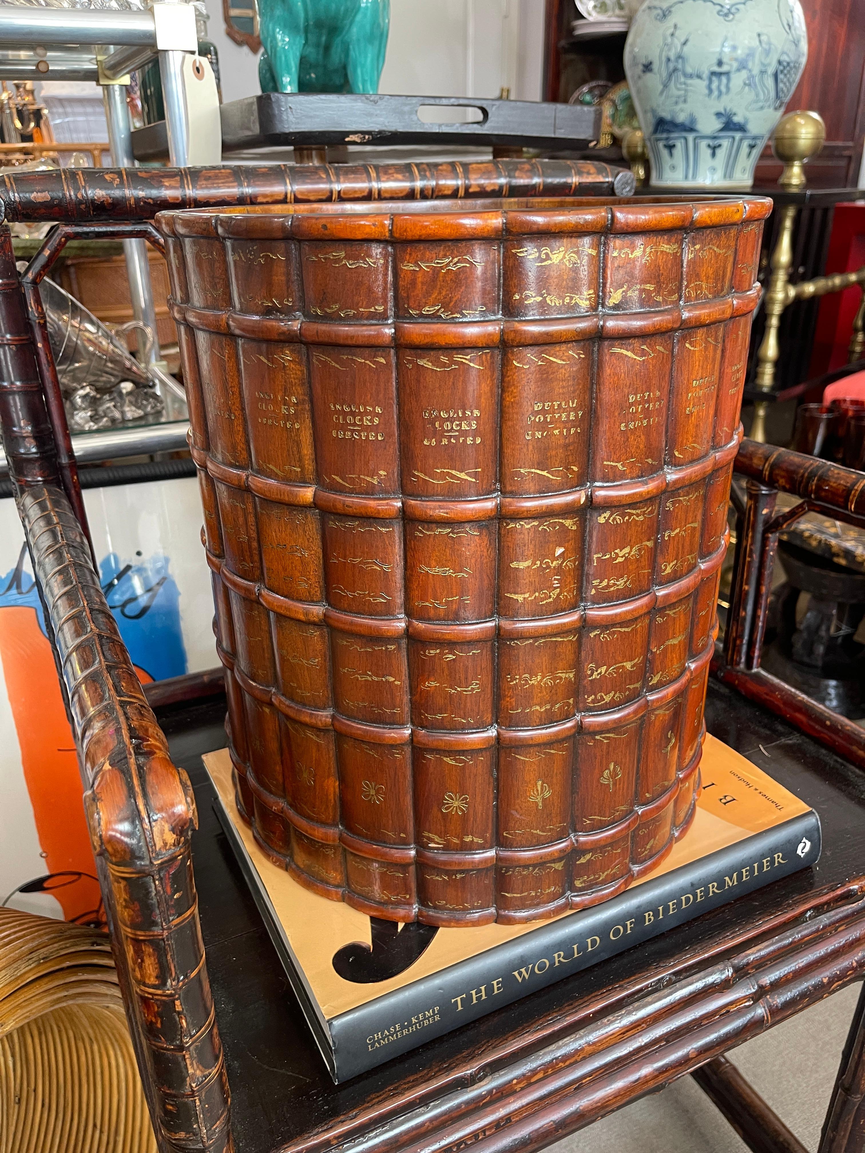 North American Leather Faux Book Waste Basket, by Theodor Alexander 14