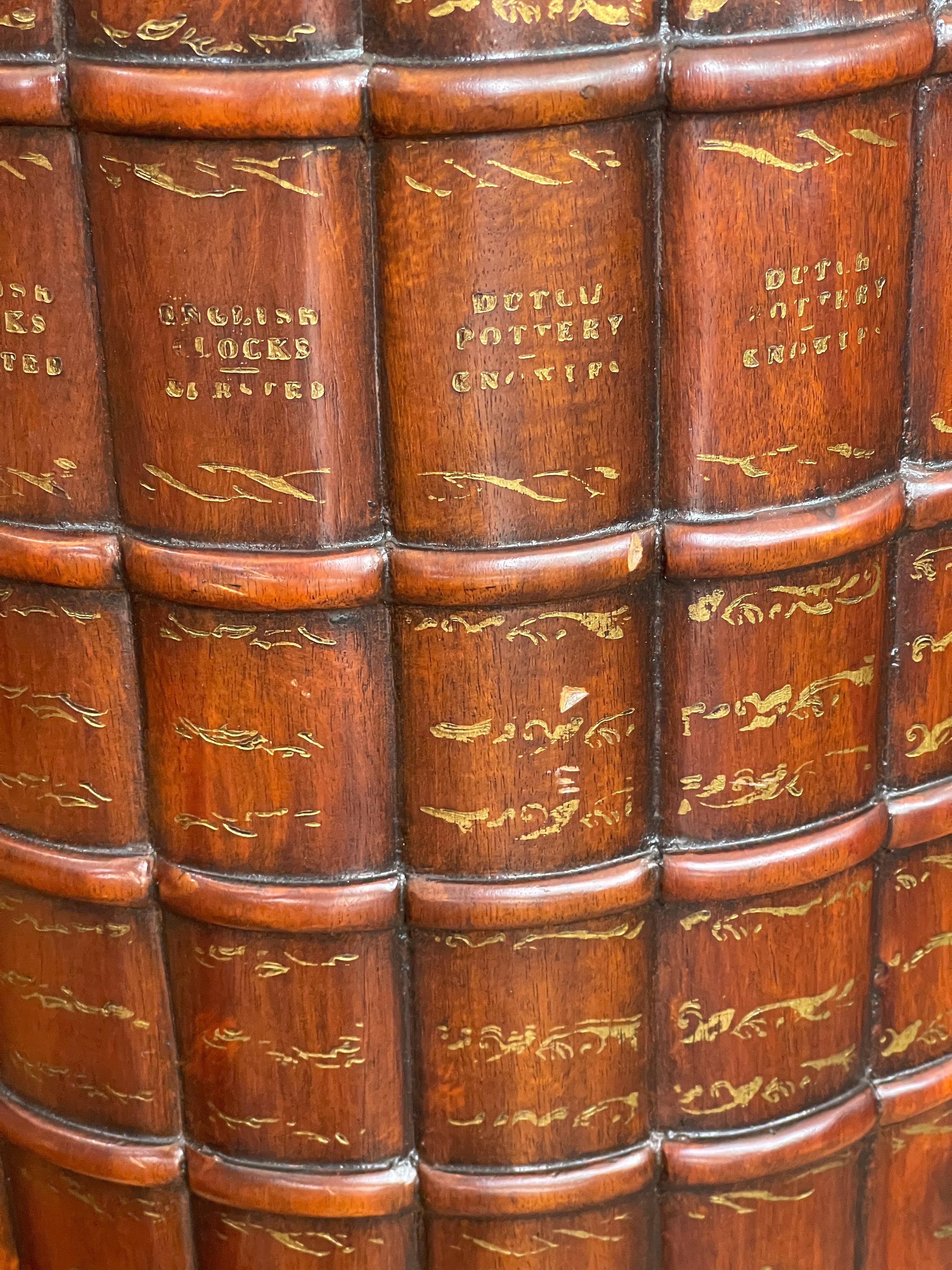 Late 20th Century Leather Faux Book Waste Basket, by Theodor Alexander 14