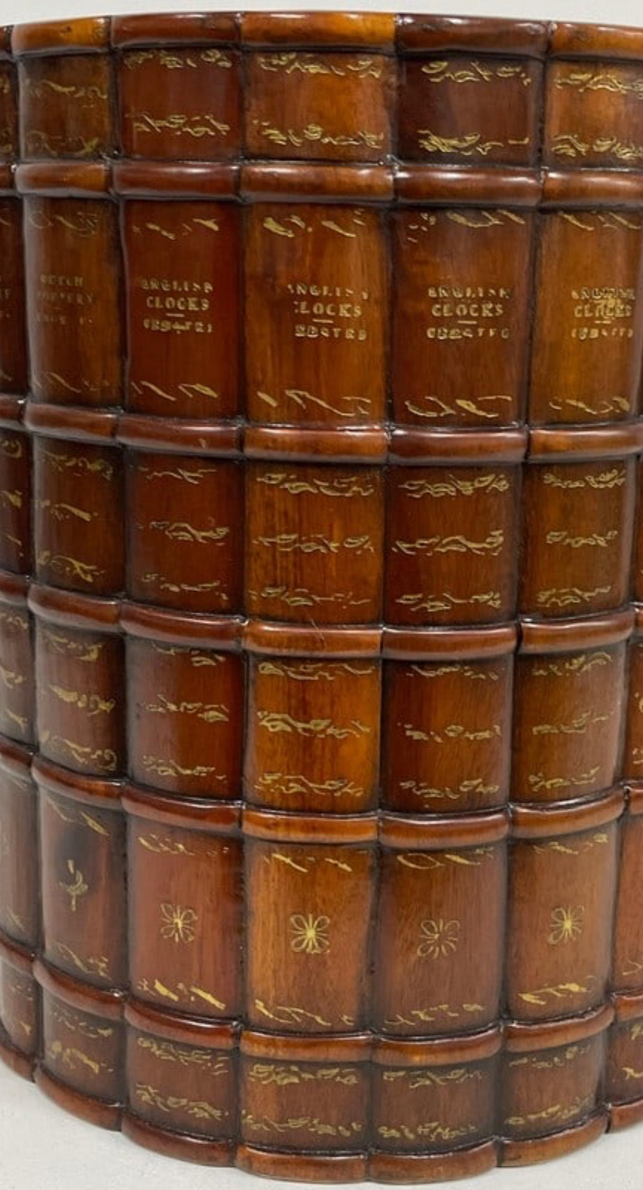 Leather Faux Book Waste Basket, by Theodor Alexander 14