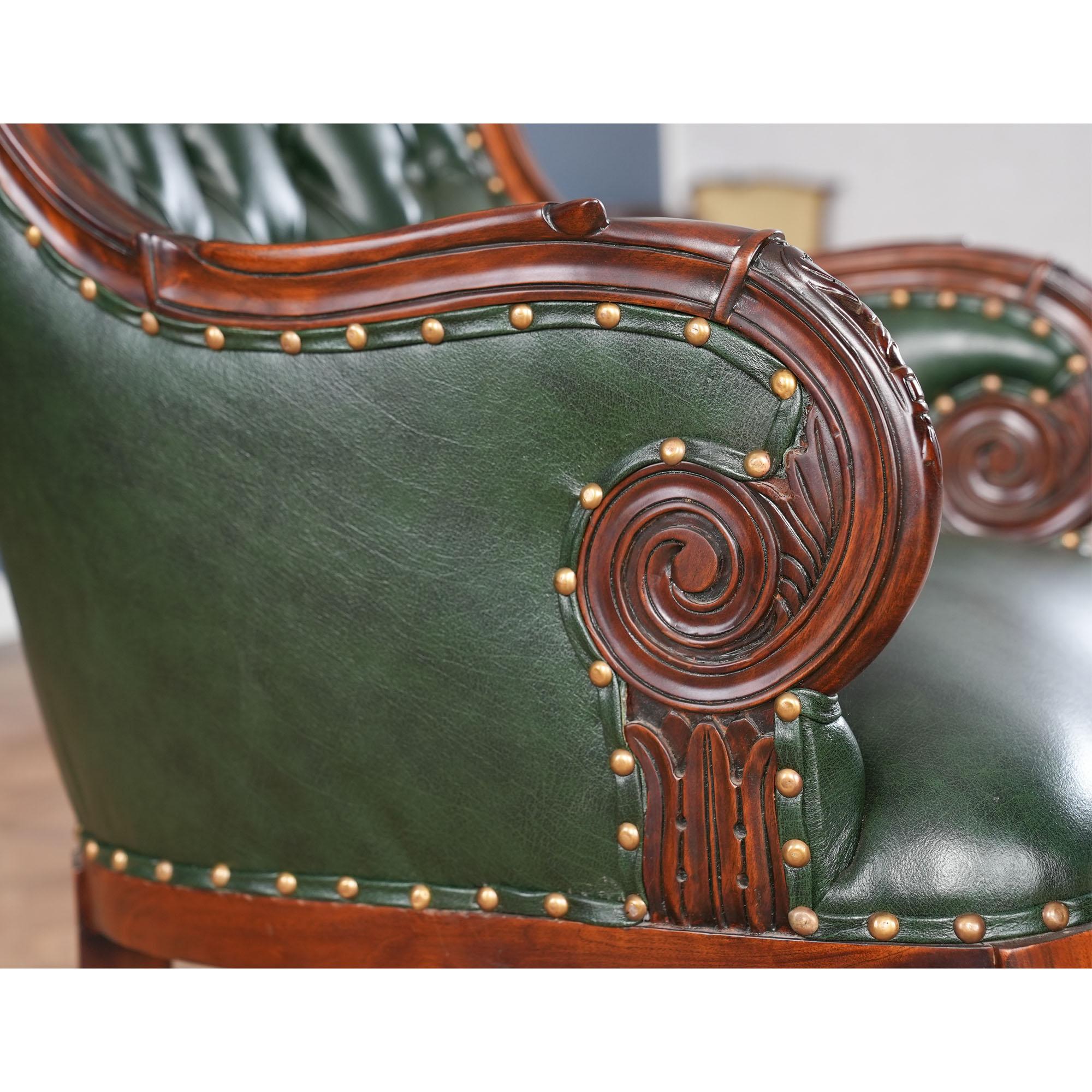 Leather Fireside Chair For Sale 2