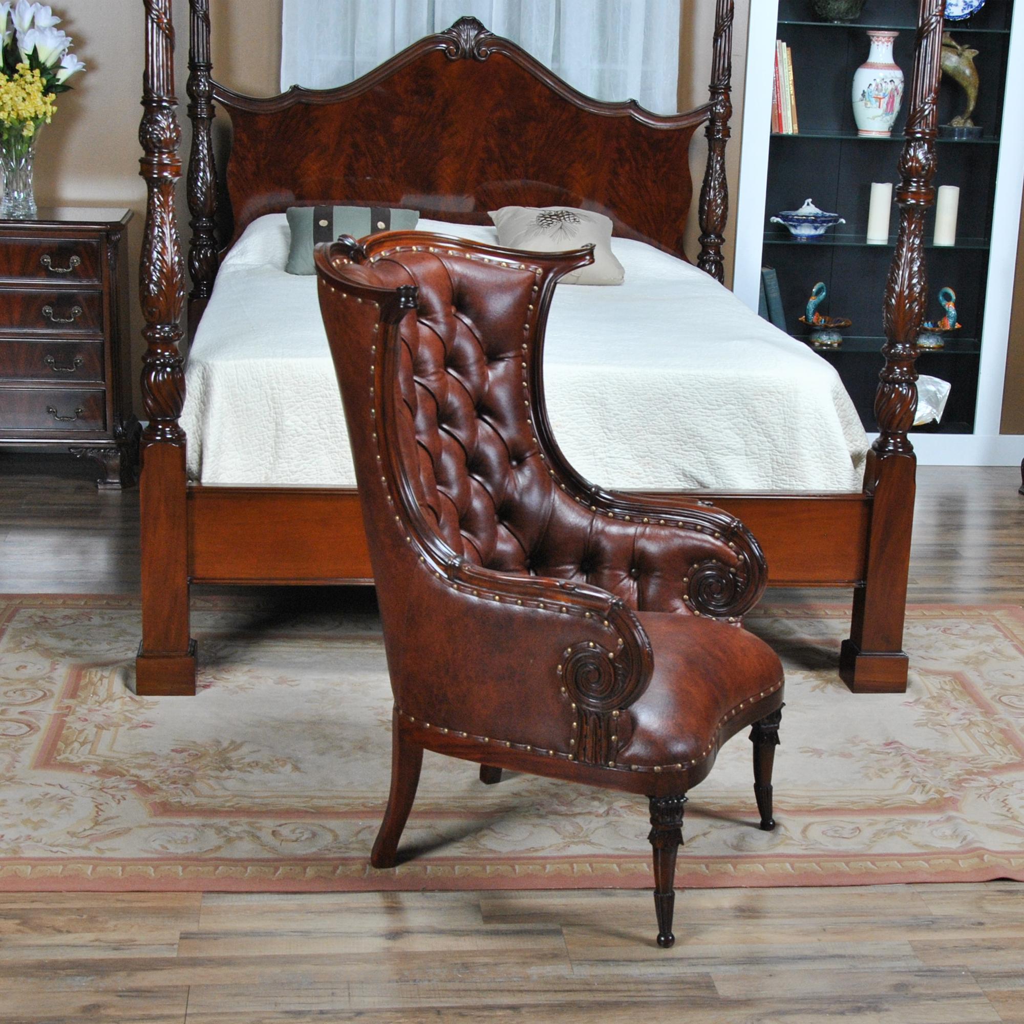 Leather Fireside Chair For Sale 2