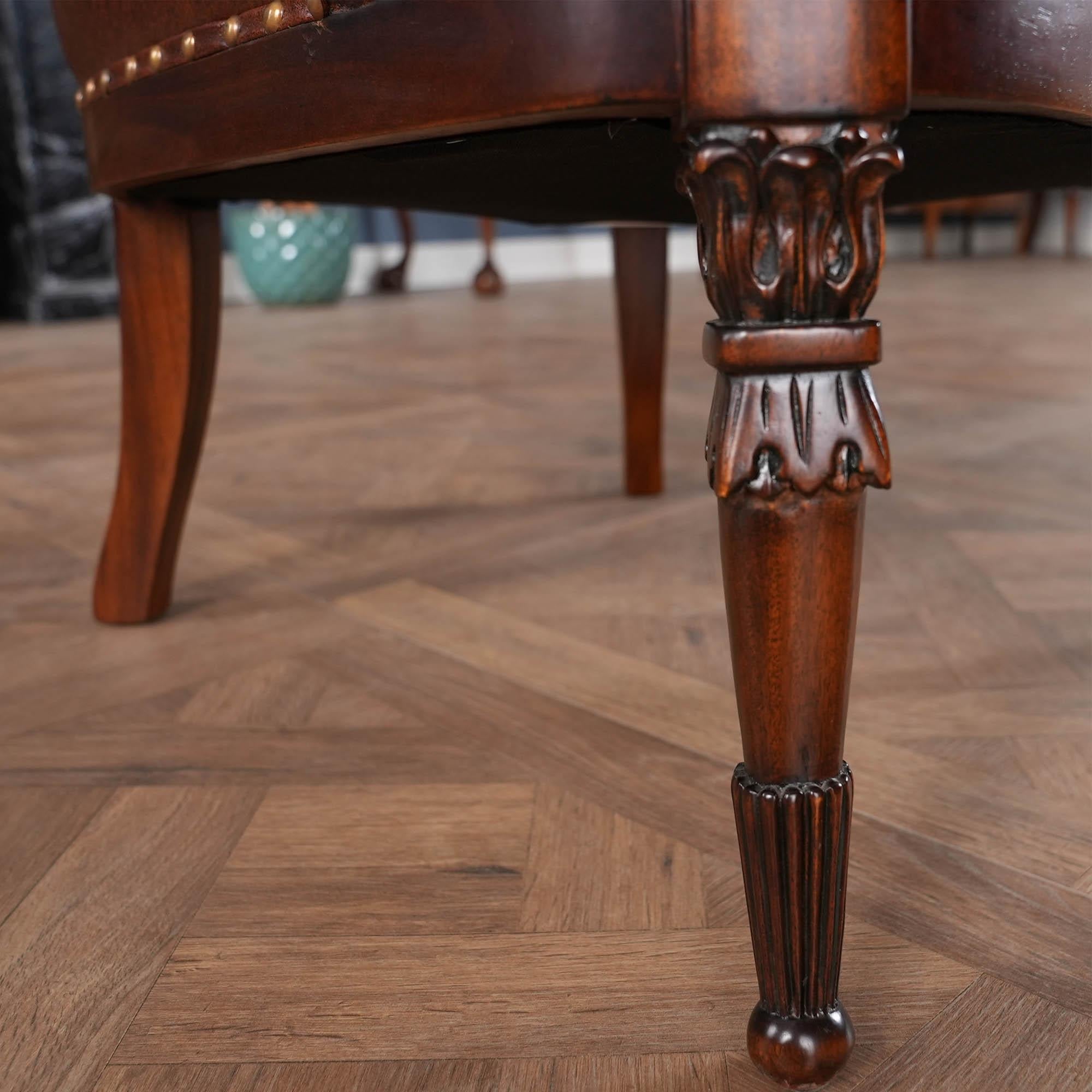 Fauteuil de cheminée en cuir en vente 2