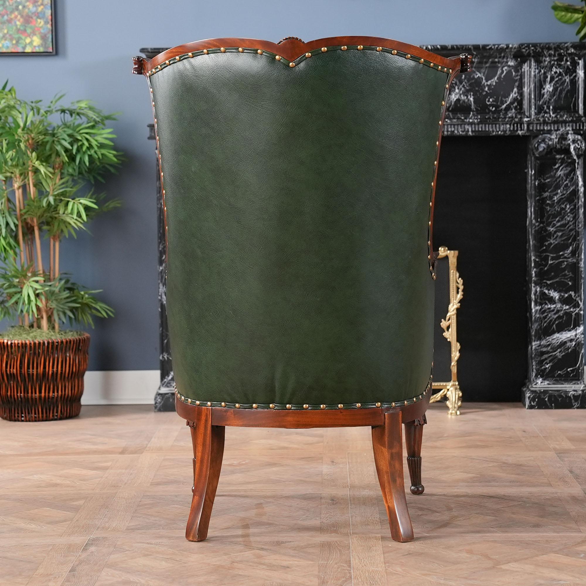 Leather Fireside Chair In New Condition For Sale In Annville, PA