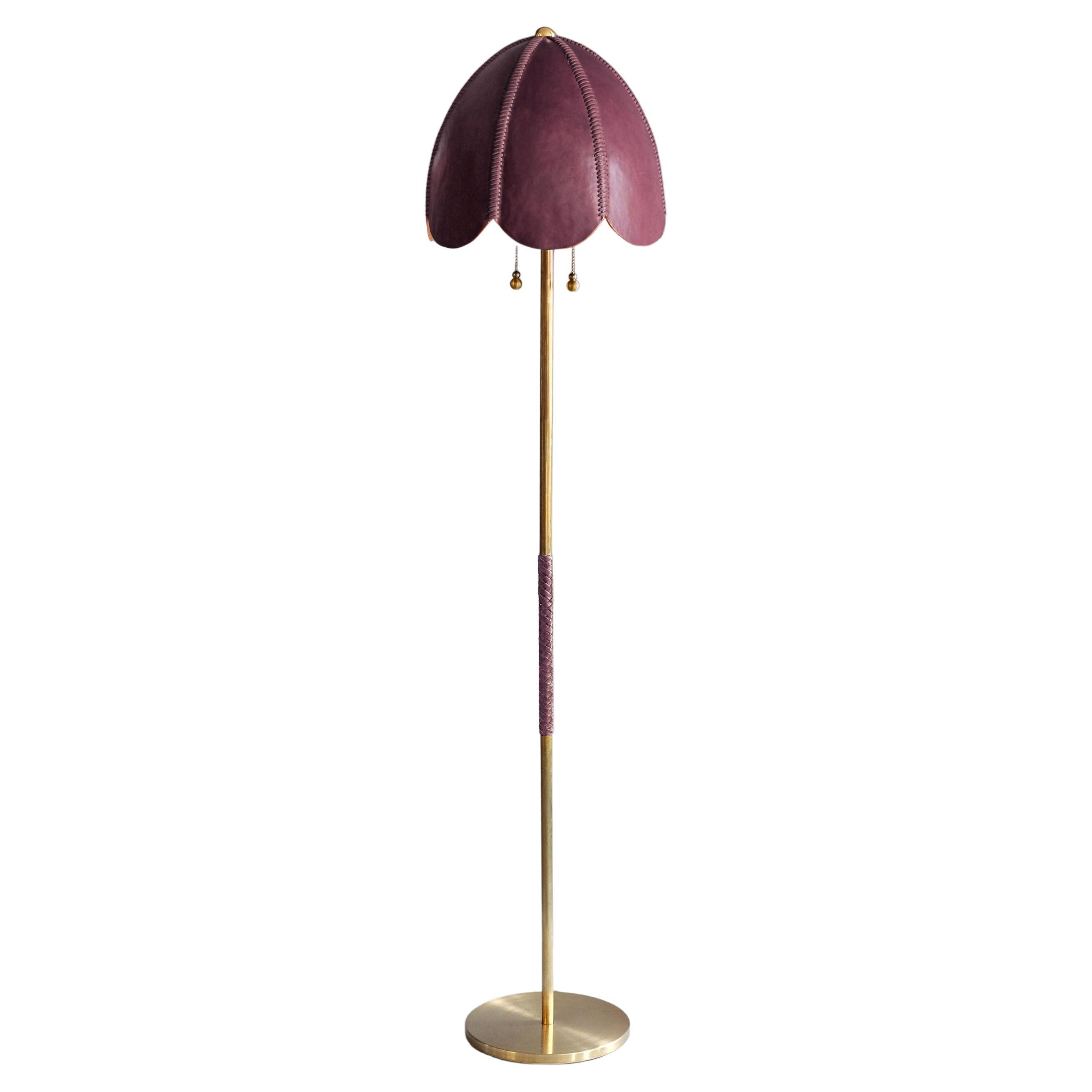 Leather Floor Lamp, Berry, Doma, Saddle Lamp Collection