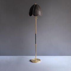 Leather Floor Lamp, Black, Doma, Saddle Lamp Collection