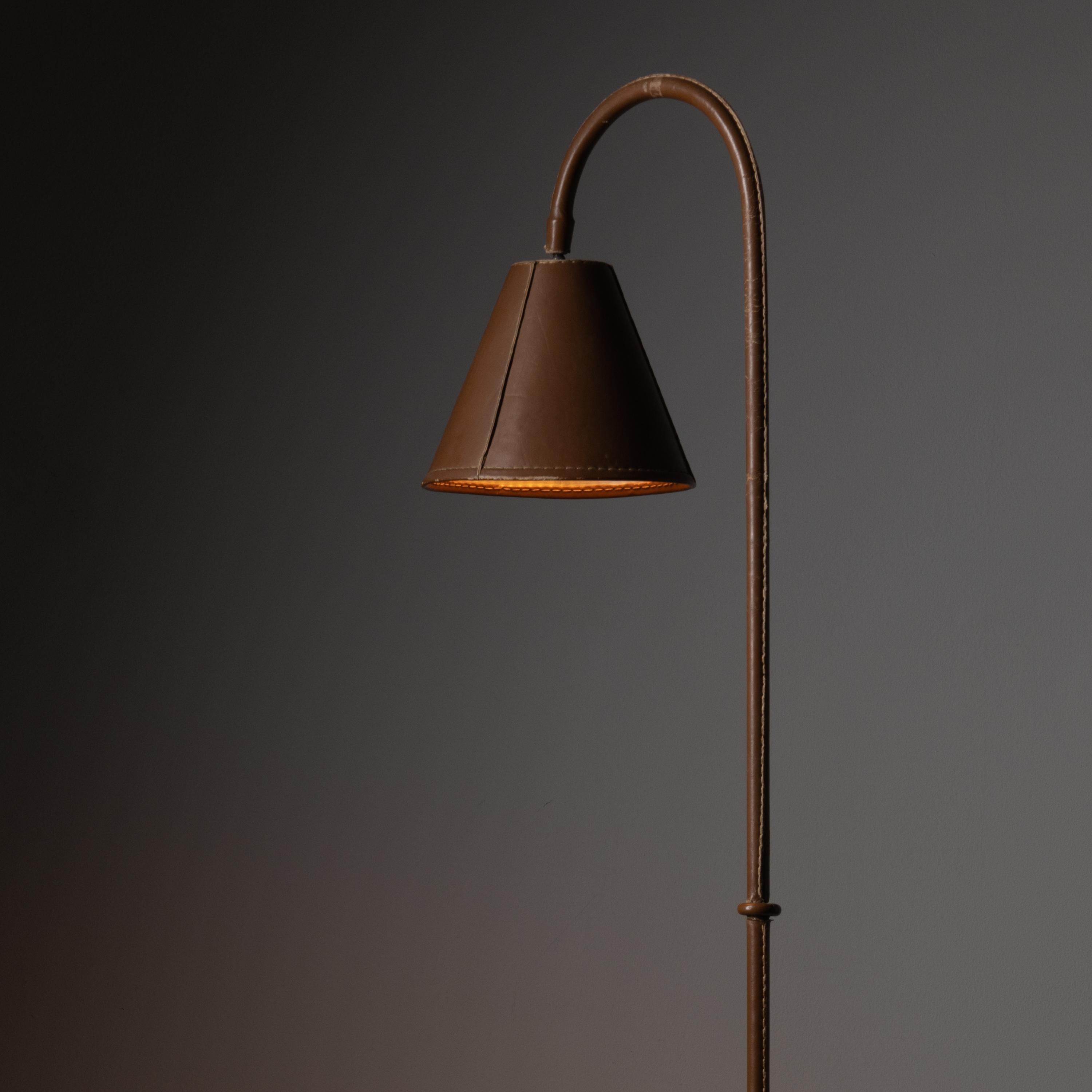 Mid-Century Modern Leather Floor Lamp by Jacques Adnet for Valenti