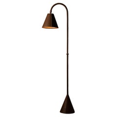 Leather Floor Lamp by Jacques Adnet for Valenti