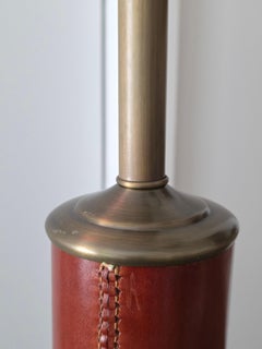 Lampadaire Art Déco en cuir et bronze par Thierry Despont