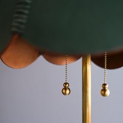 Leather Floor Lamp, Emerald Green, Capa, Saddle Lamp Collection