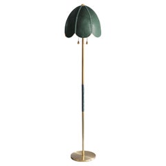 Lampadaire en cuir, vert émeraude, Doma, collection lampe de selle