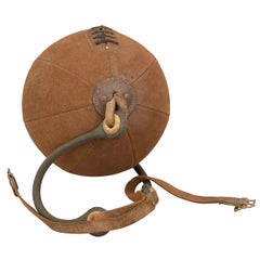 Vintage Leather Floor to Ceiling Punch Ball by Sykes