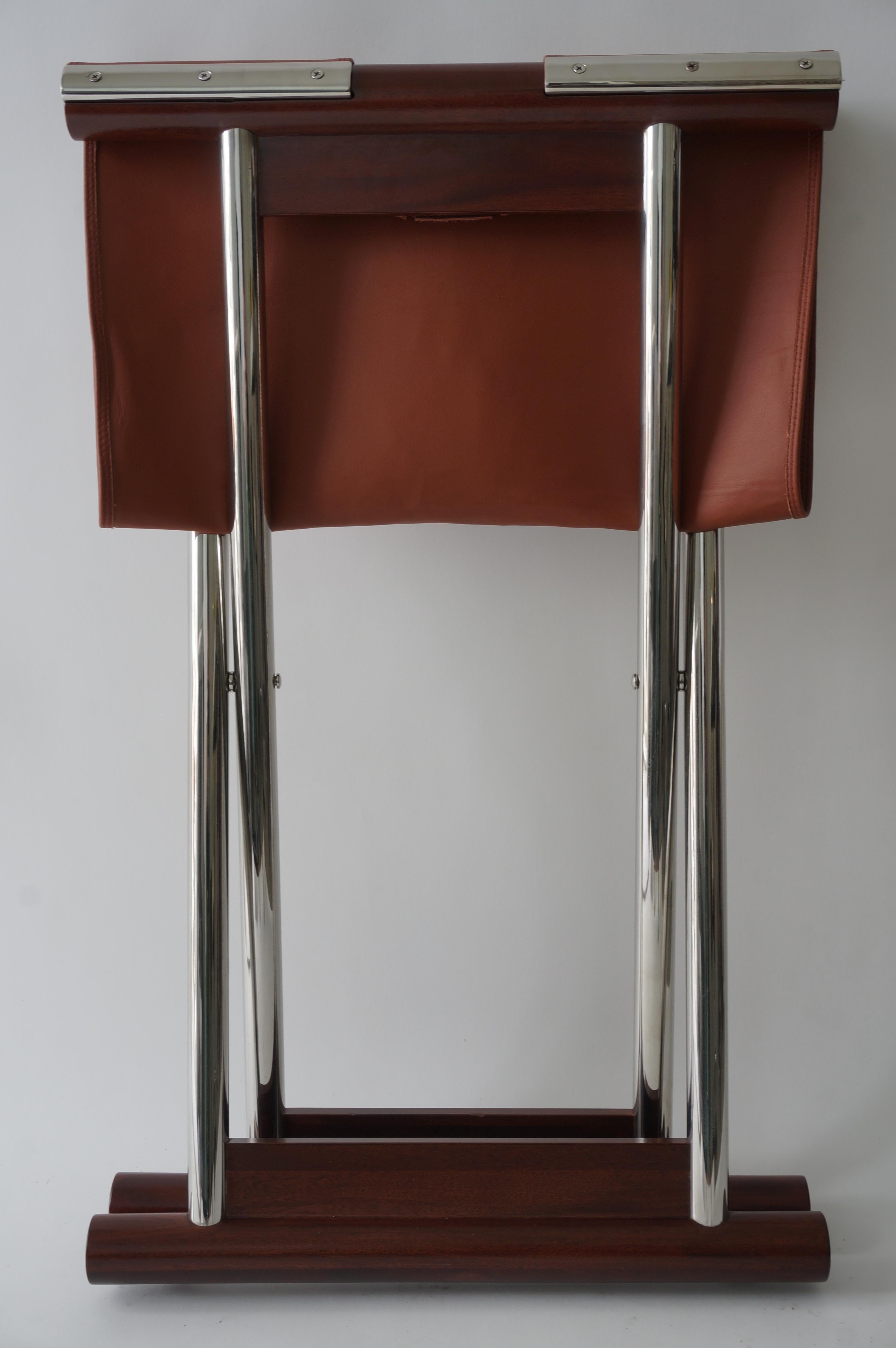 Leather Folding X-Sling Stool 3