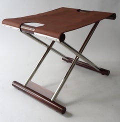 Leather Folding X-Sling Stool