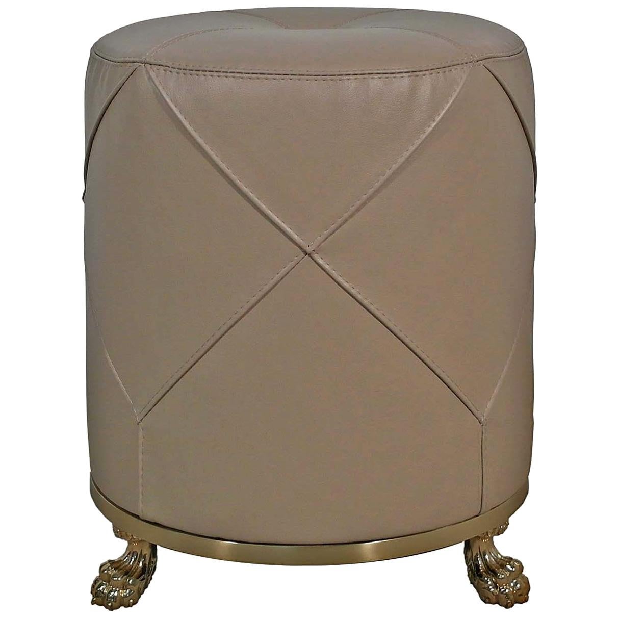 Leather Footstool For Sale