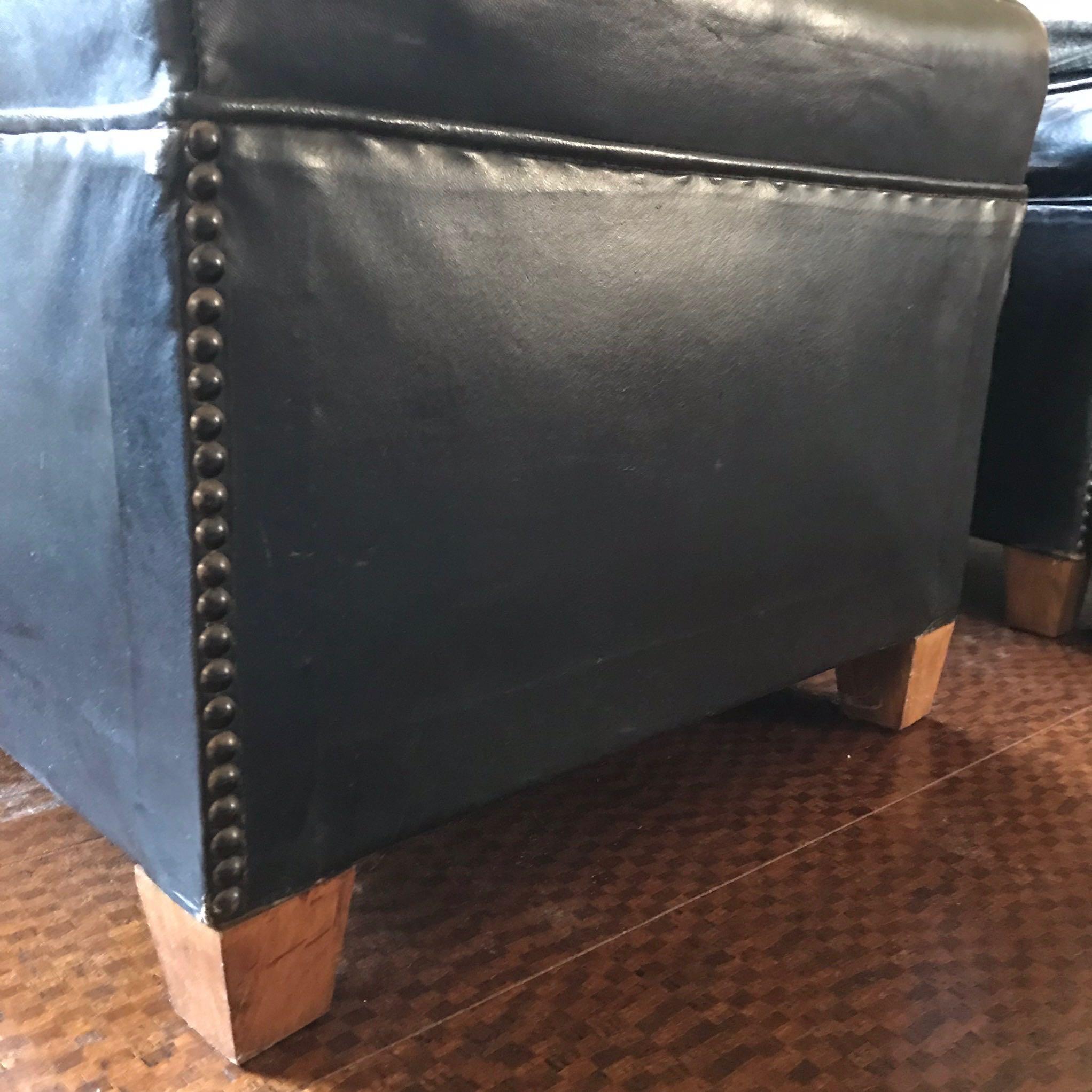 20th Century French Art Deco Leather Footstools