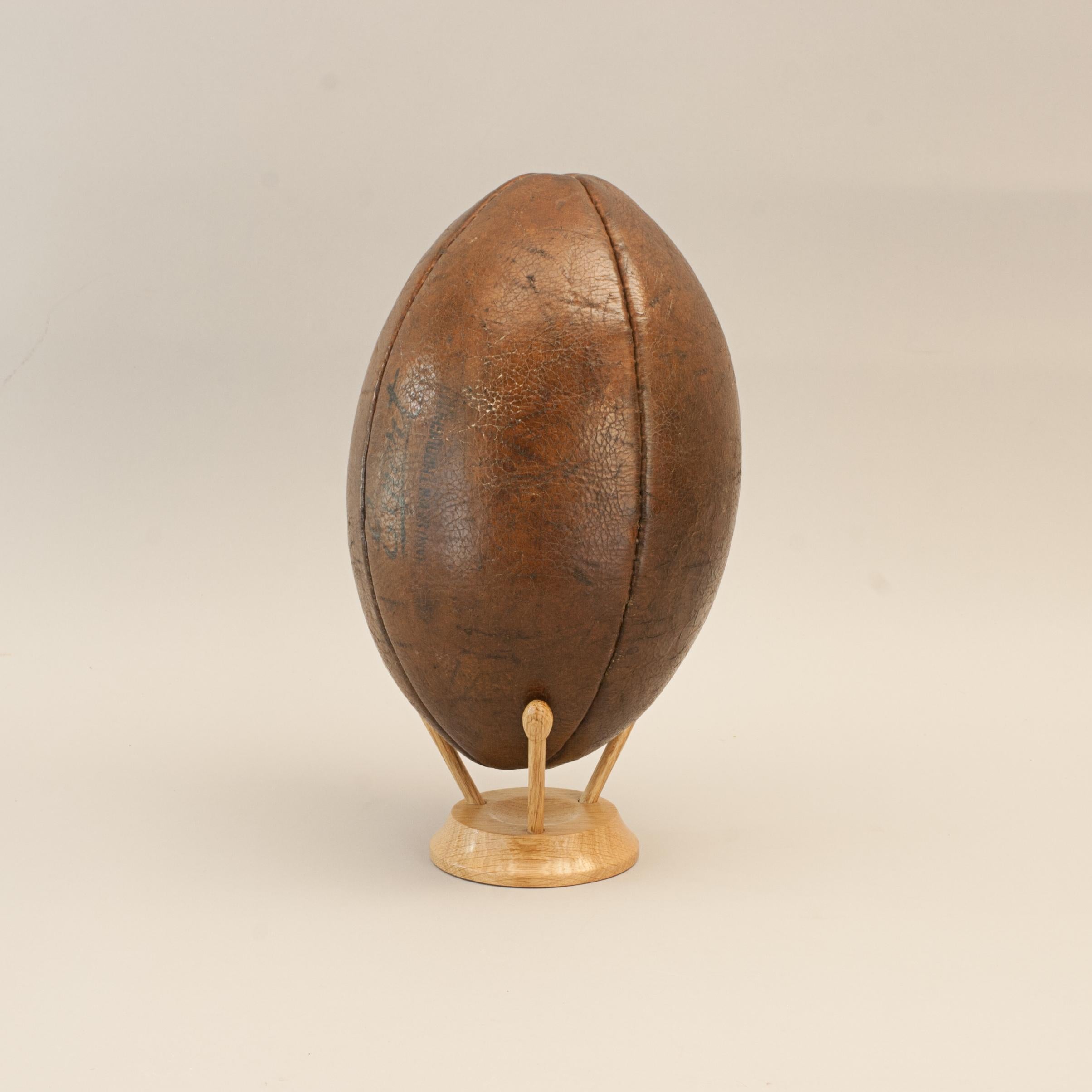 Leather Four Panel Rugby Ball, Expert For Sale at 1stDibs
