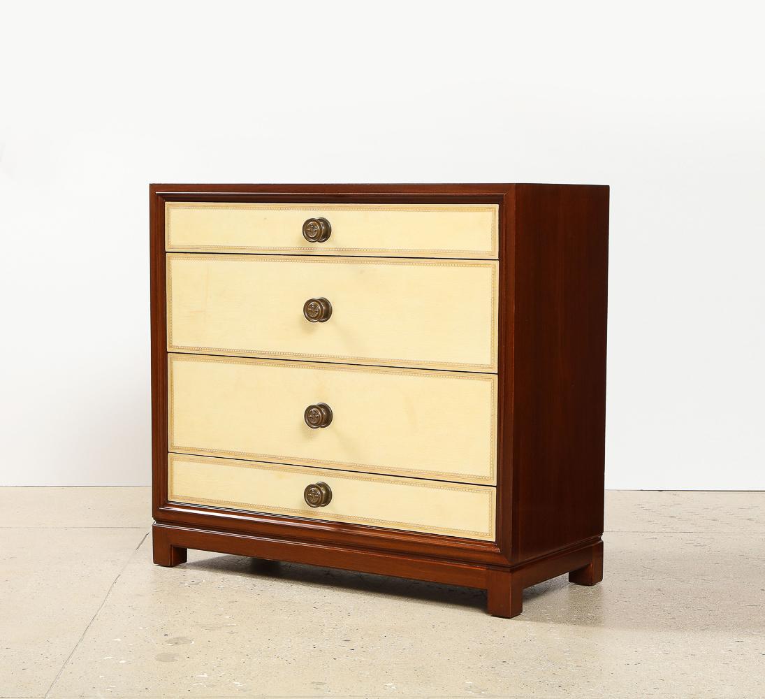 Mid-Century Modern Leather Front Chest of Drawers by Tommi Parzinger for Charak Modern