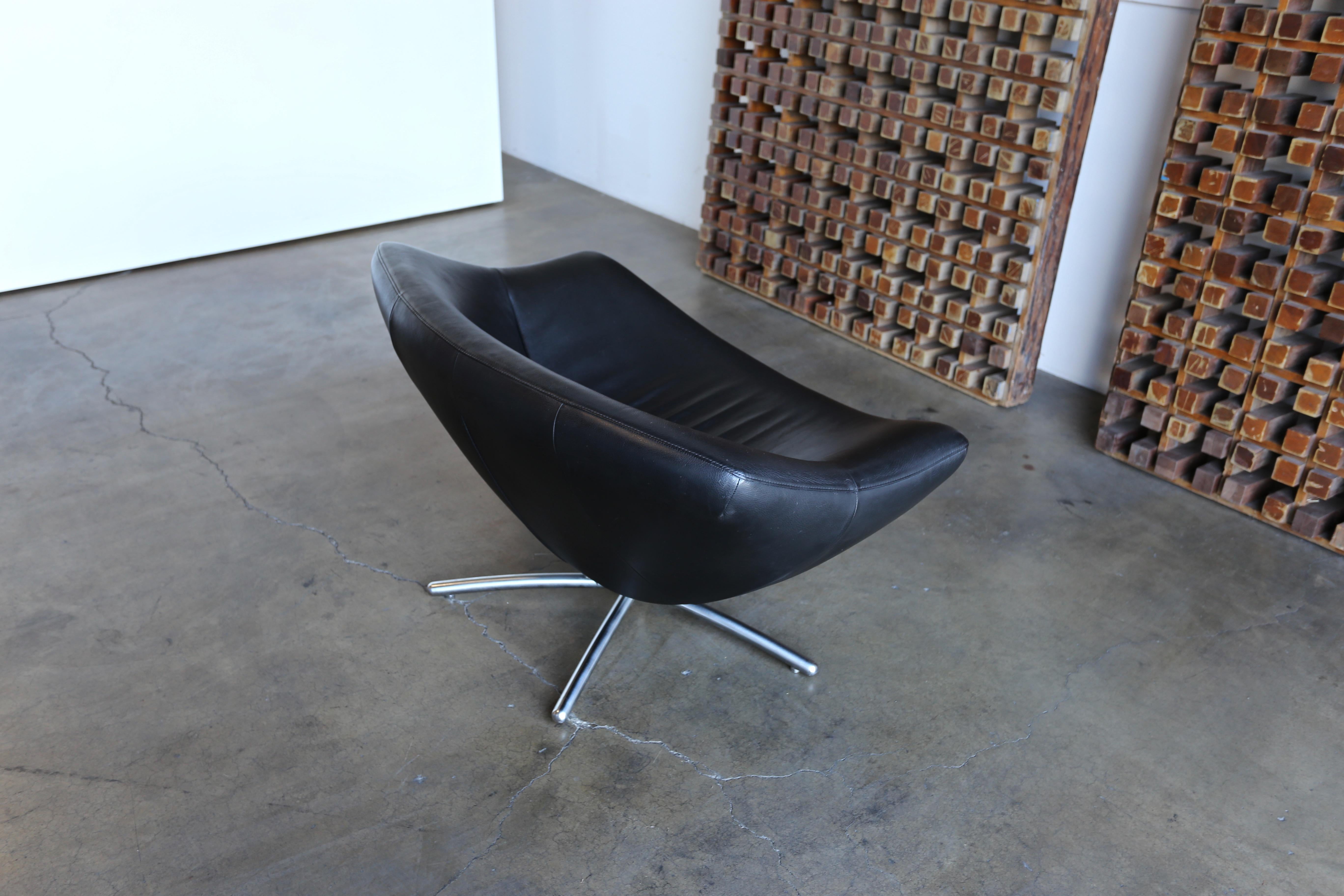 Leather "Gigi" Swivel Chair by Gerard Van Den Berg for Label For Sale at  1stDibs