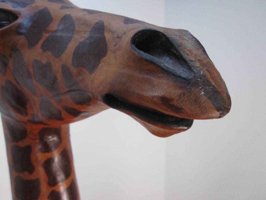 Leather Giraffe In Good Condition For Sale In New York, NY