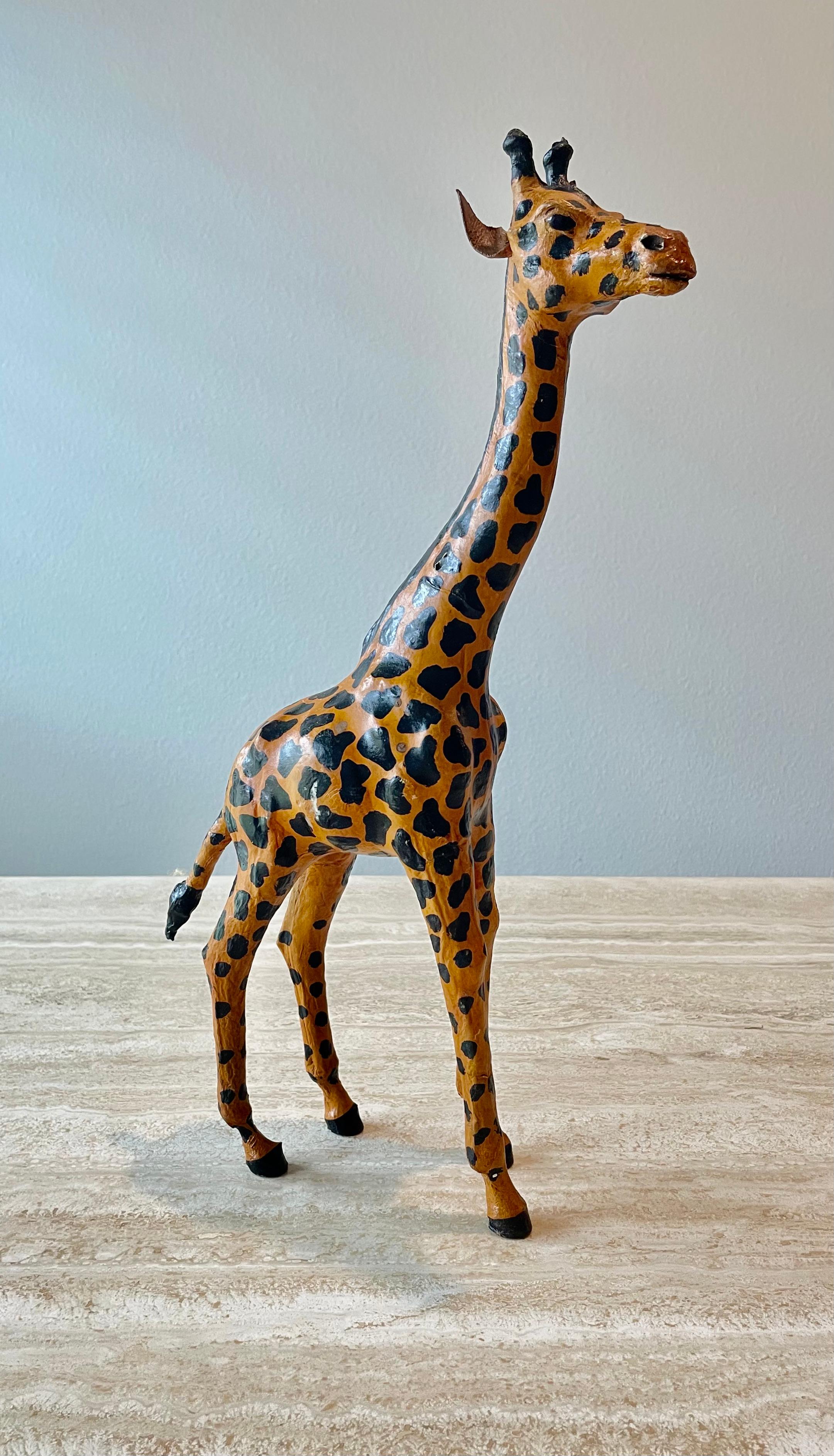 20th Century Leather Giraffe Sculpture For Sale
