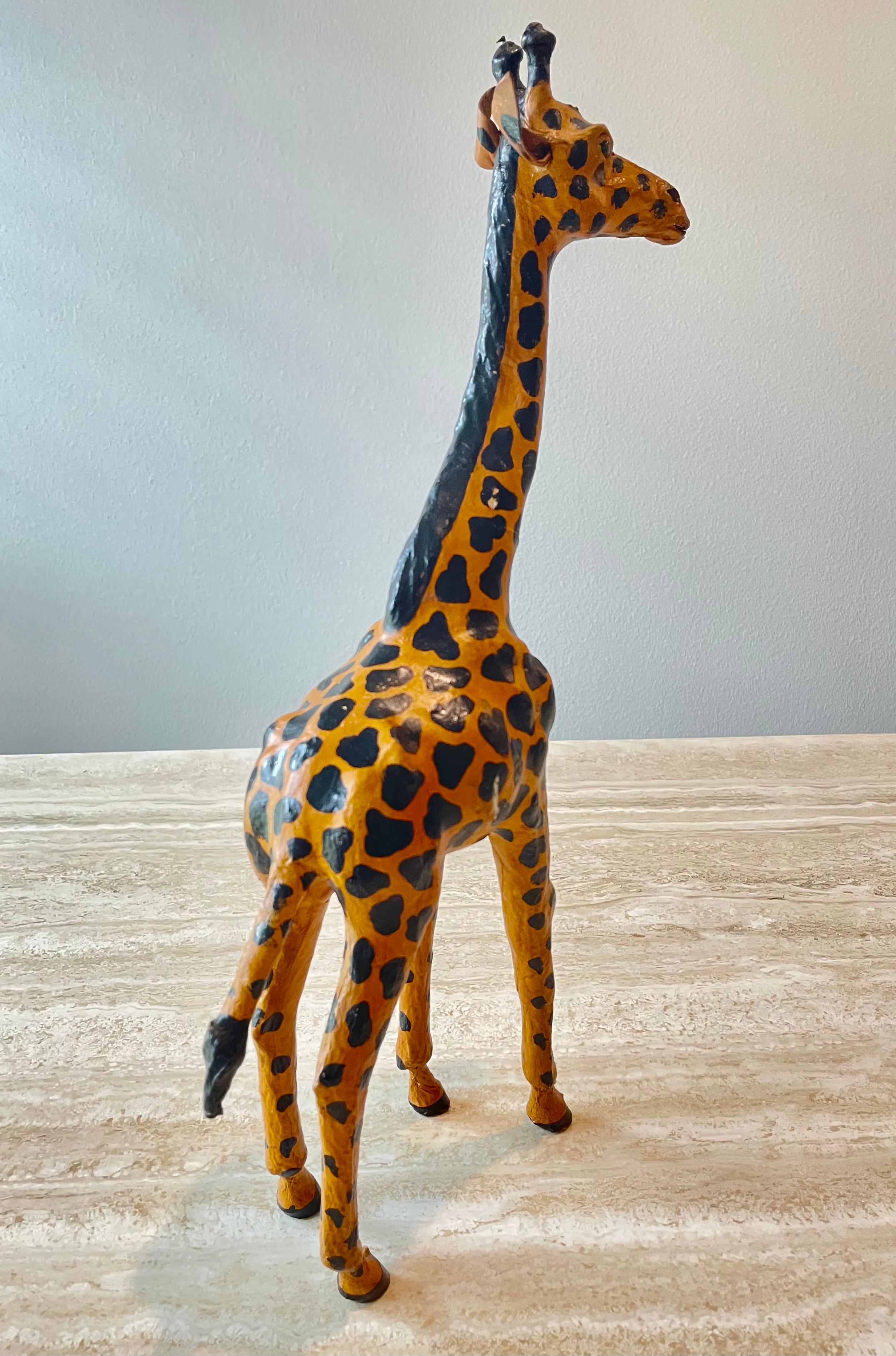 Leather Giraffe Sculpture For Sale 1