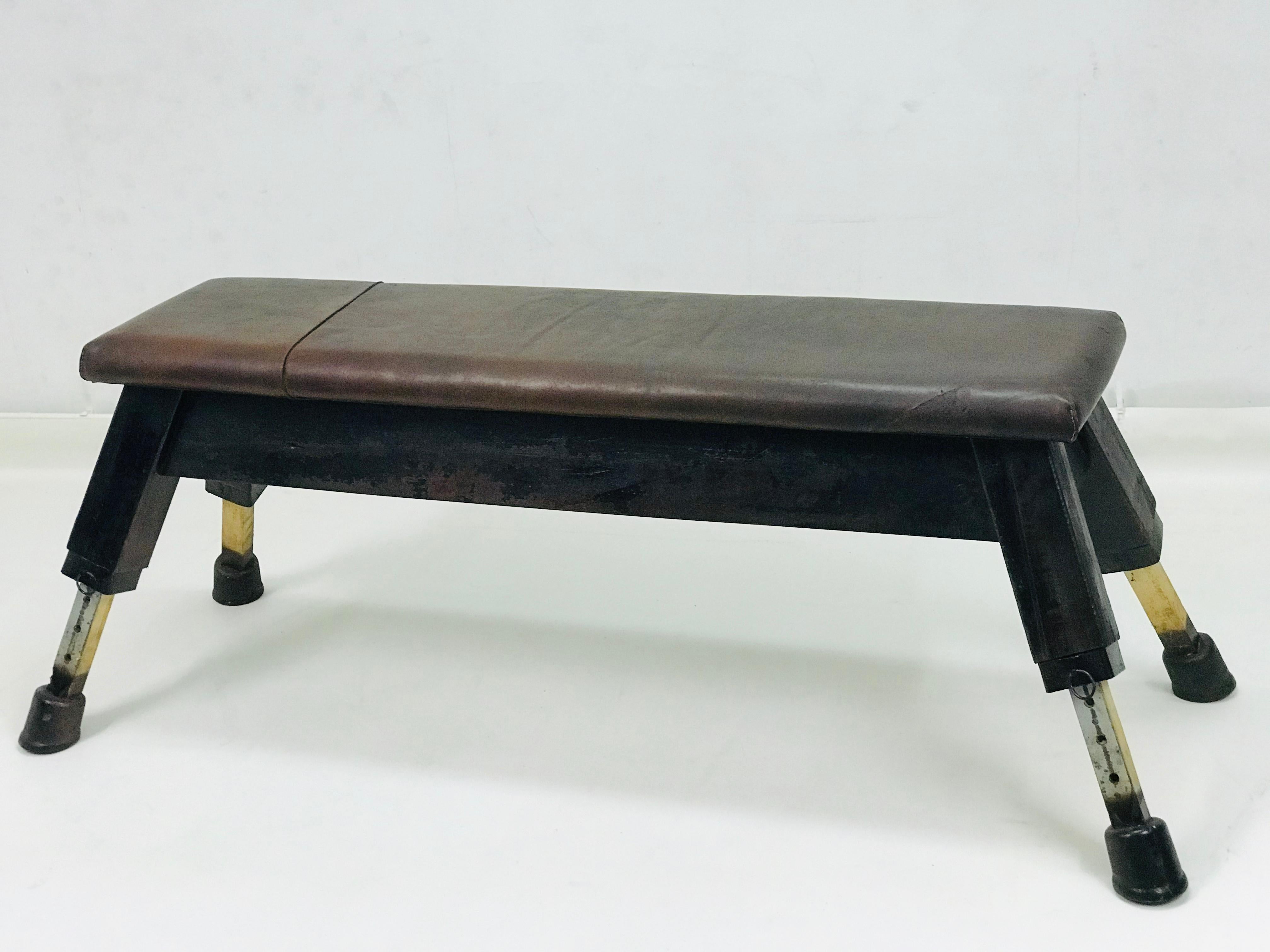 Leather Gym Bench, 