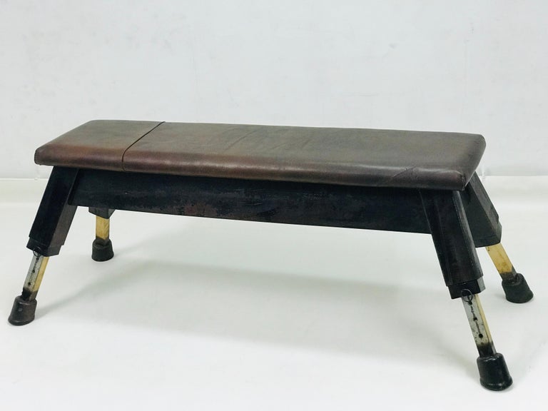 Leather Gym Bench, "1930" For Sale at 1stDibs