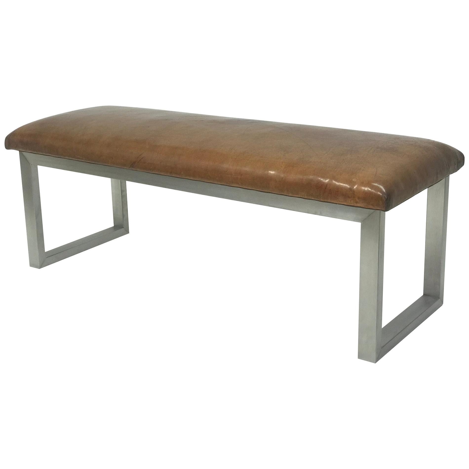 Leather Gym Bench, "1930" For Sale