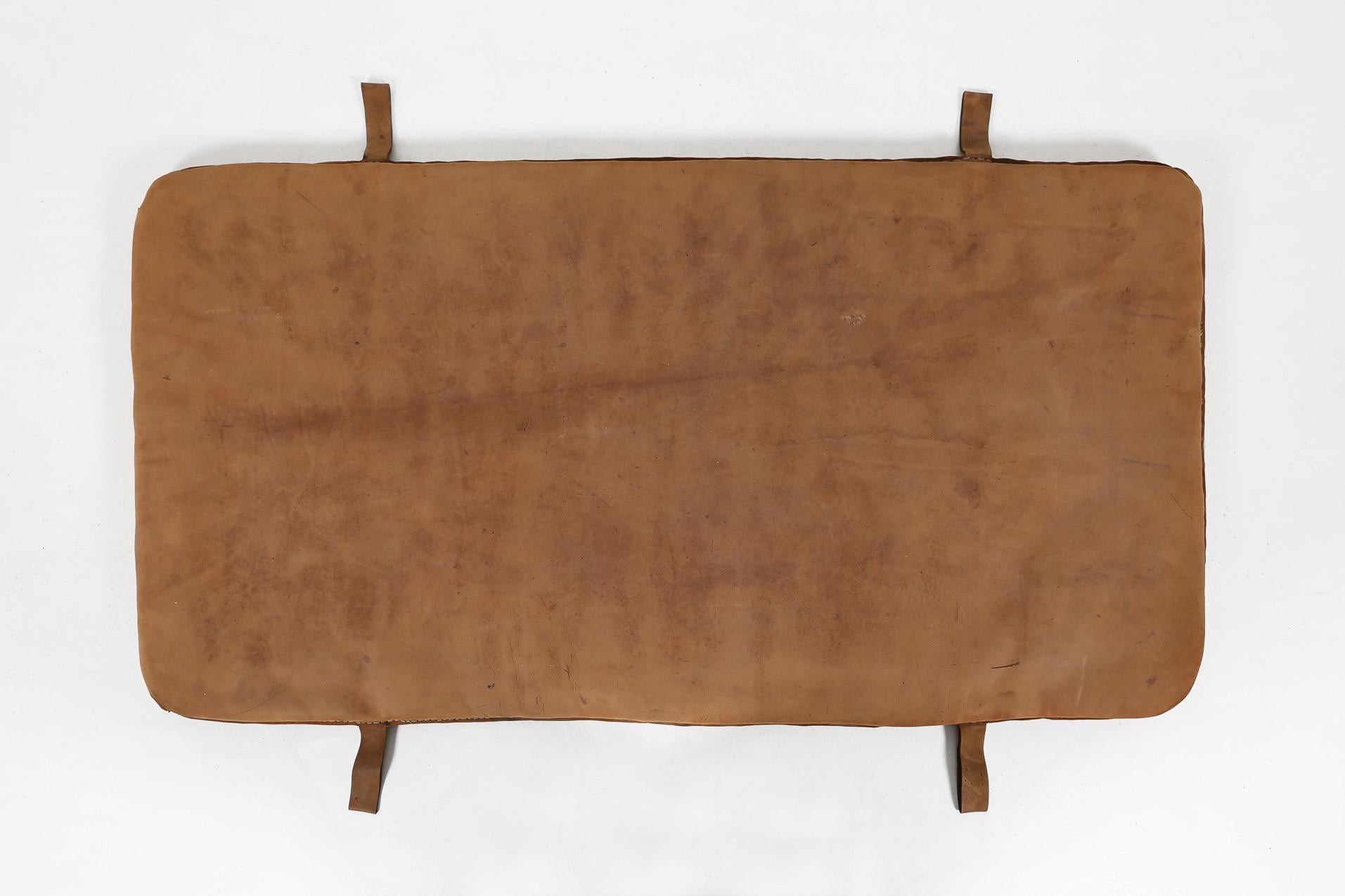 Leather gym mat ca.1930 Belgium.
Made from thick but soft leather.
With a very nice patina.
