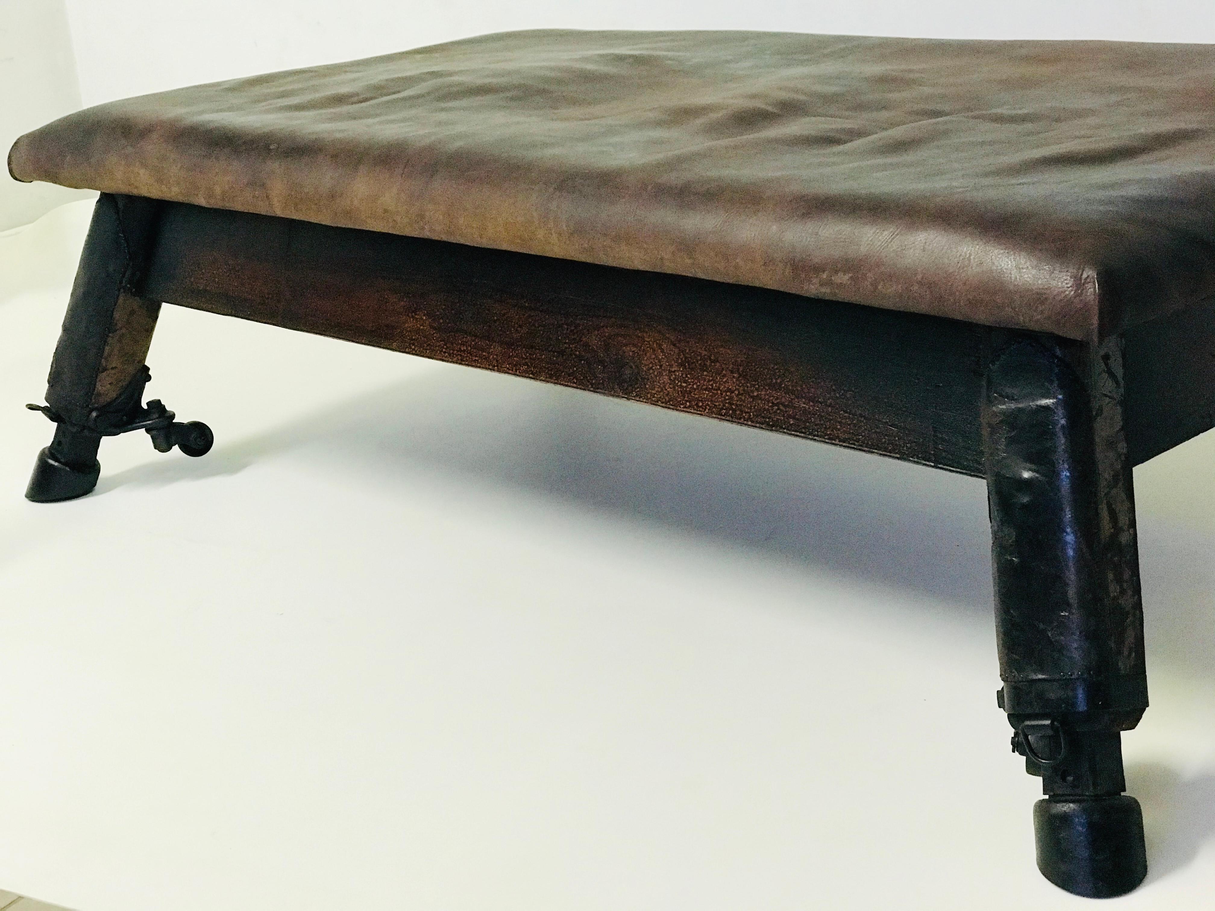 Mid-20th Century Leather Gym Table, 