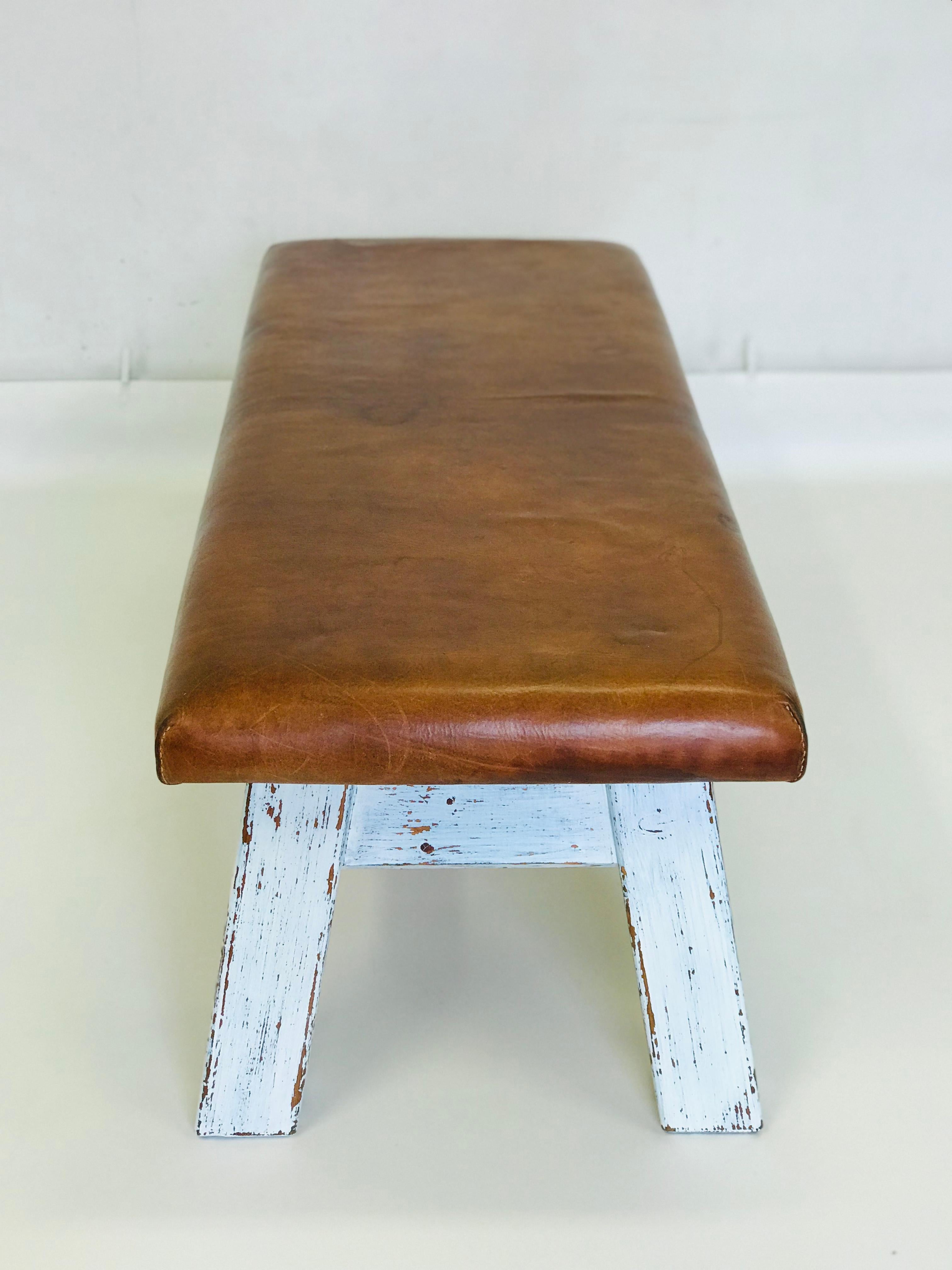 Machine-Made Leather Gymnastic Bench Provenance 