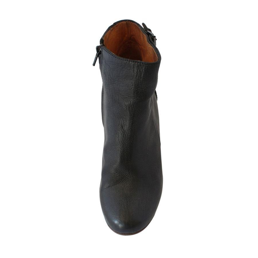Nero Lanvin Mezzi stivali in pelle taglia 38 1/2 in vendita