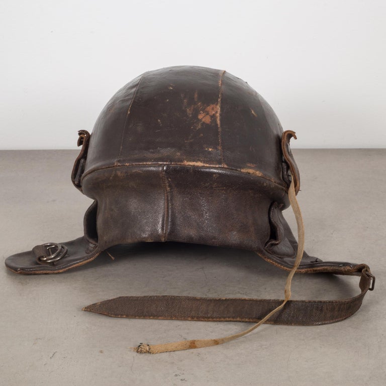 Leather Half Bowl Motorcycle Helmet, circa 1940 at 1stDibs