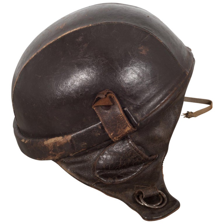 Leather Half Bowl Motorcycle Helmet, circa 1940 at 1stDibs