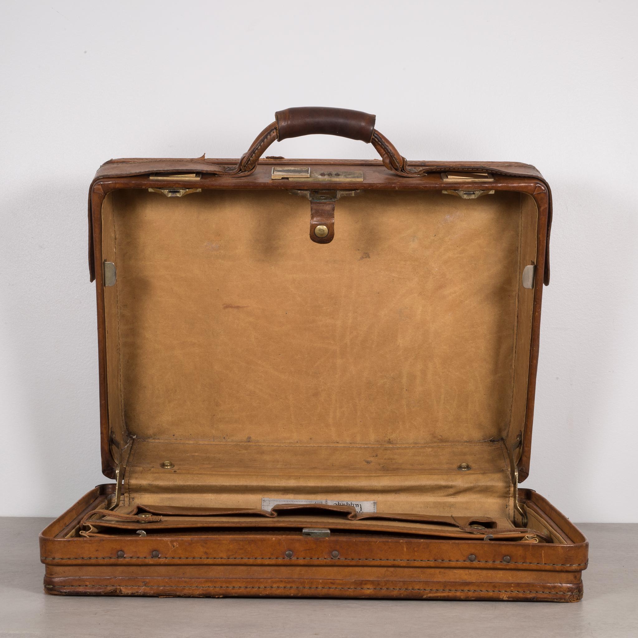 Brass Leather Hartman Luggage Briefcase, circa 1950