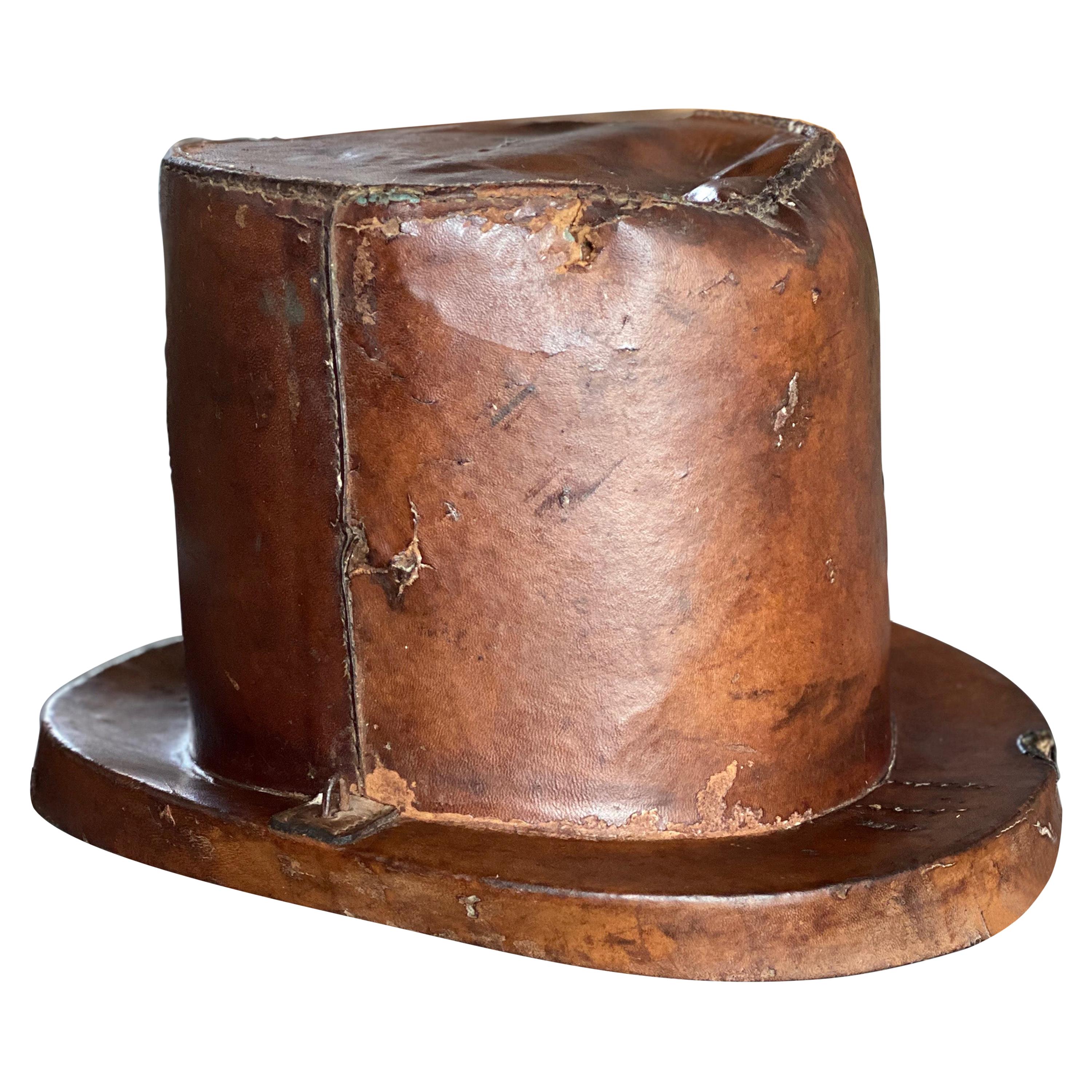 Old leather cheap hat