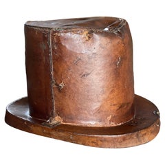 Antique Leather Hat Box for Cylinders, Early 19th Century