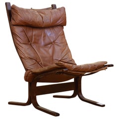Silla Siesta con Respaldo Alto de Piel de Ingmar Relling para Westnofa
