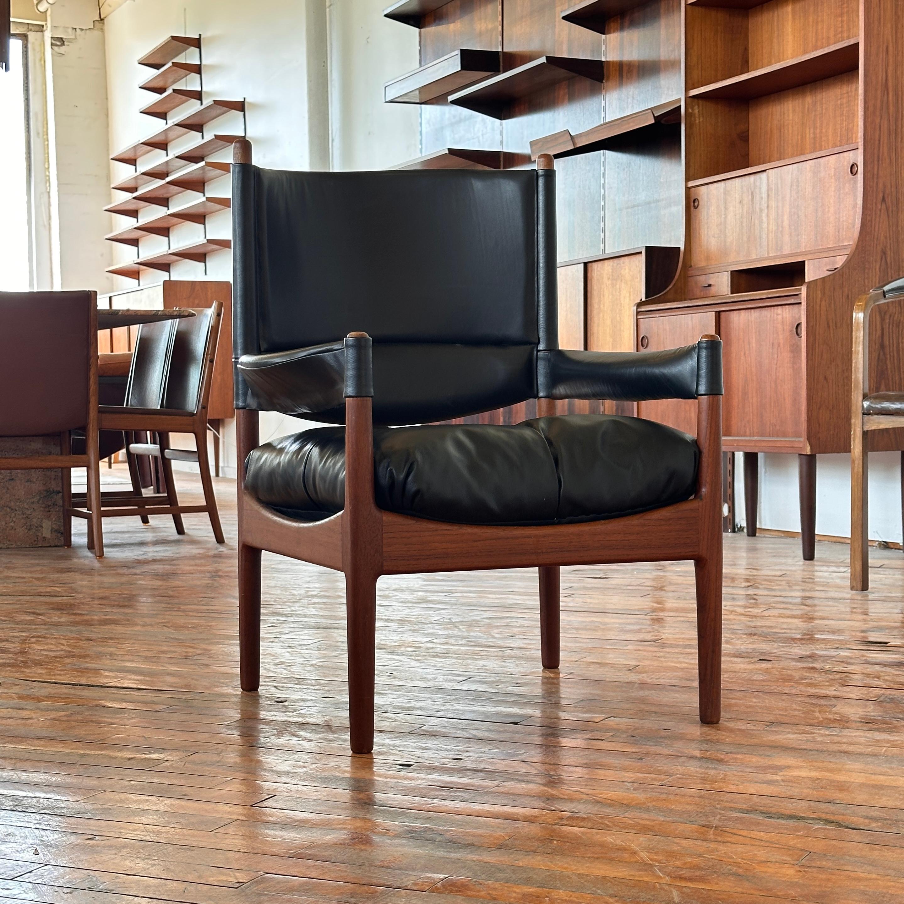 Mid-Century Modern Leather Highback ‘Modus’ Arm Chair by Kristian Vedel