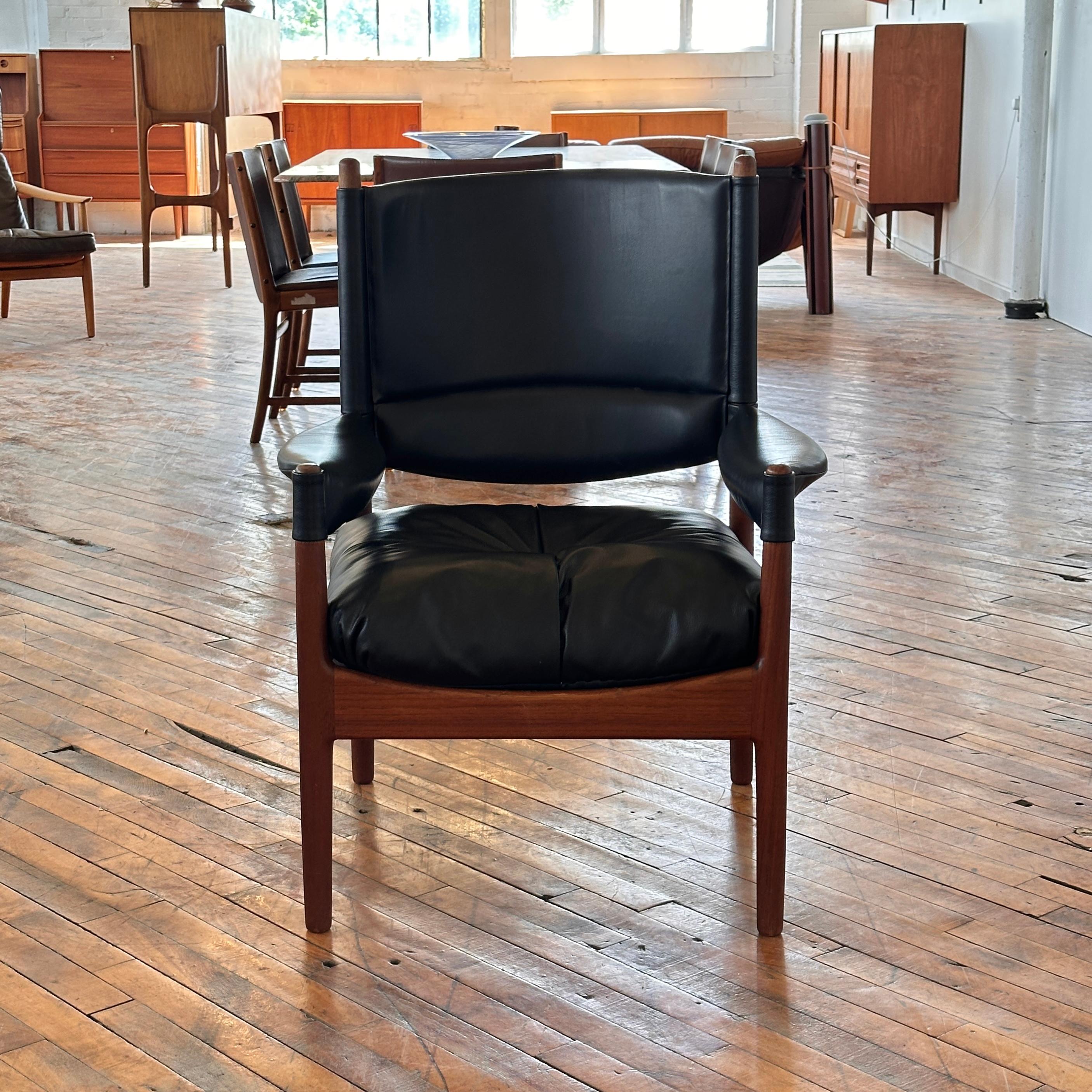 Danish Leather Highback ‘Modus’ Arm Chair by Kristian Vedel