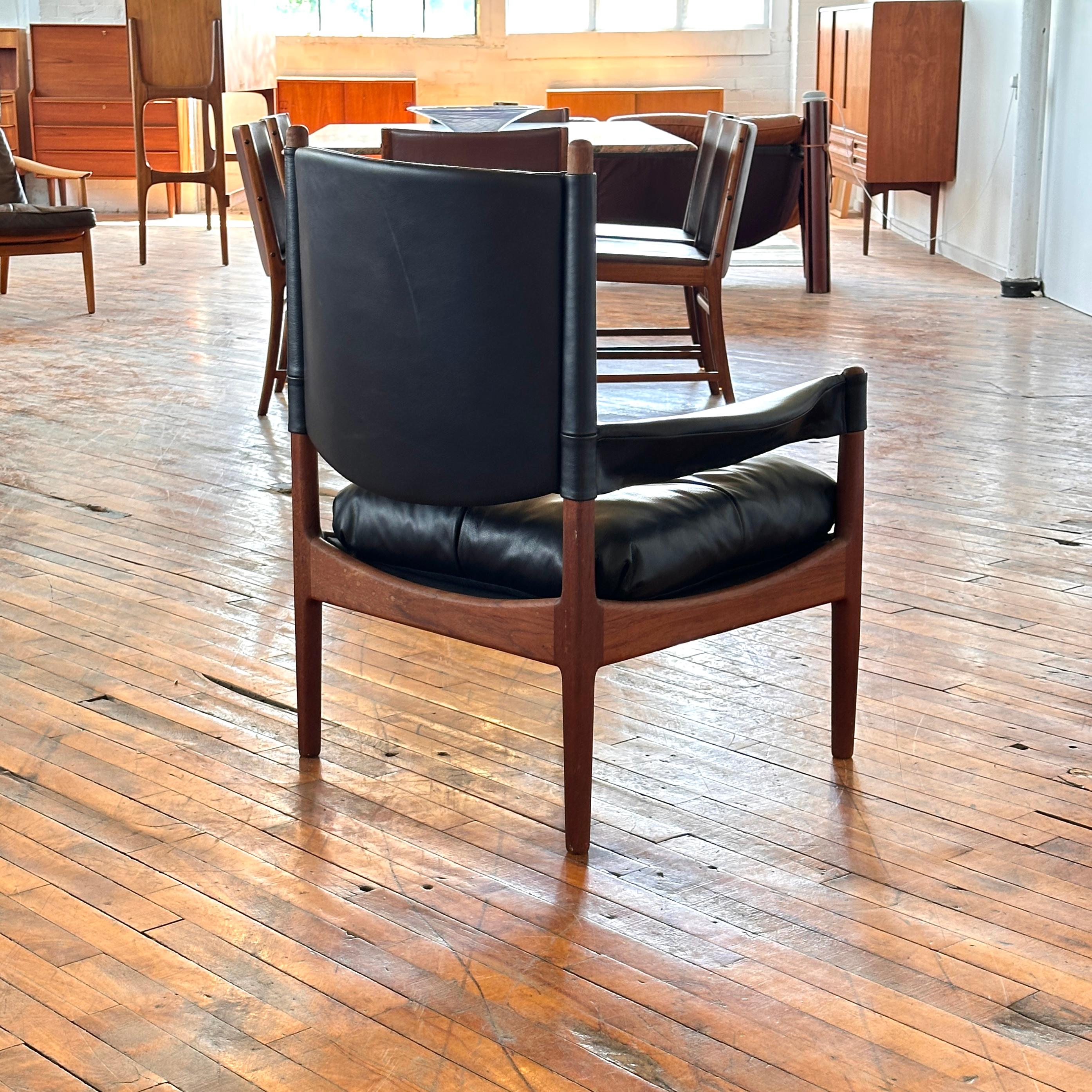 Leather Highback ‘Modus’ Arm Chair by Kristian Vedel In Good Condition In Puslinch, ON