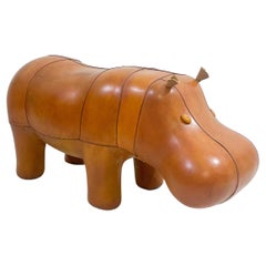 Leather Hippo Footstool by Dimitri Omersa, 1960s